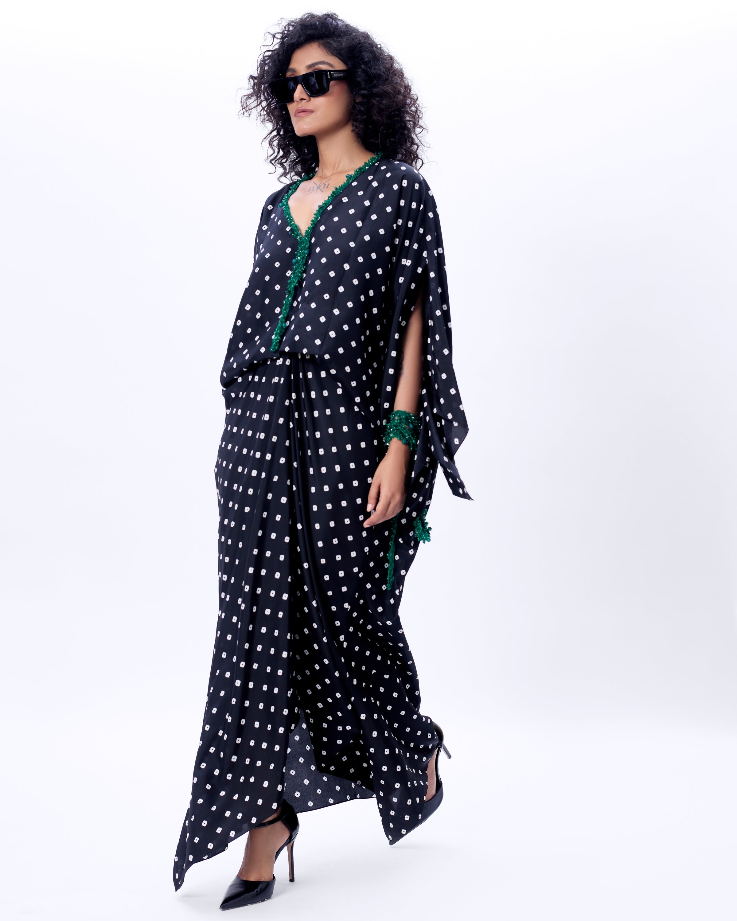 Black Levy Dress With Embroidery