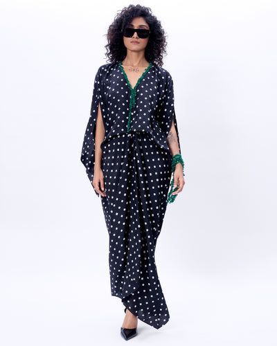 Black Levy Dress With Embroidery