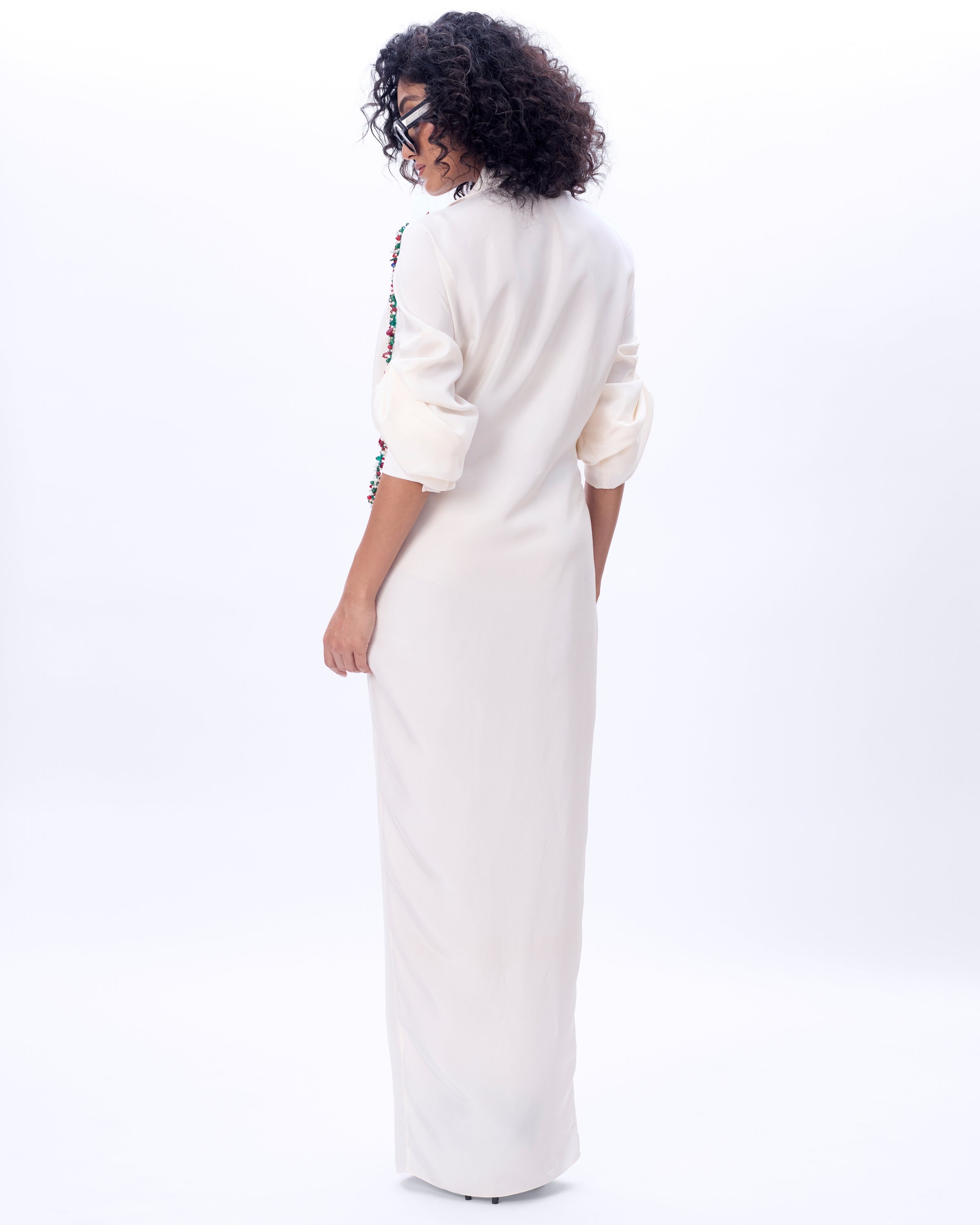 Ivory Eve Dress With Embroidery