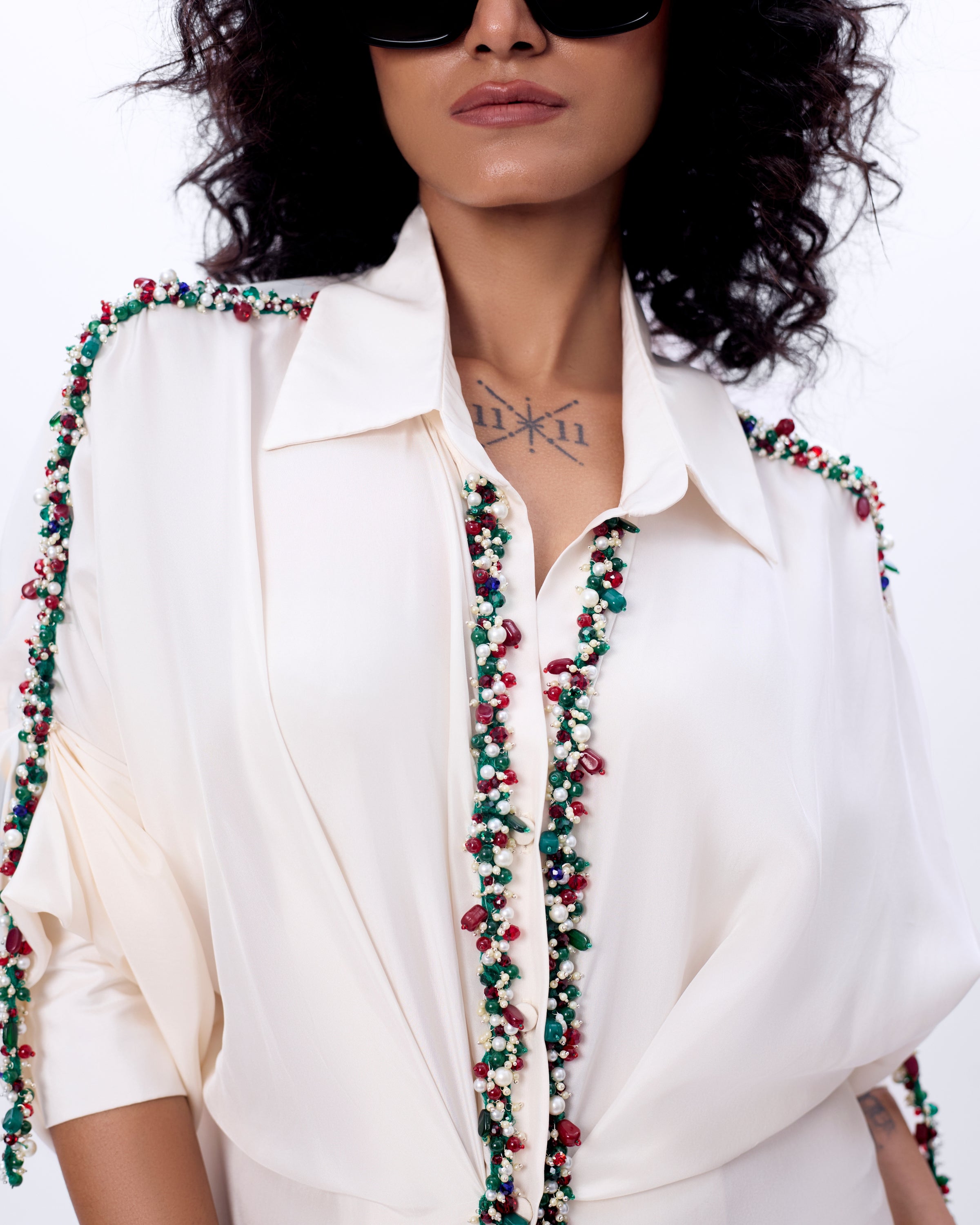 Ivory Eve Dress With Embroidery