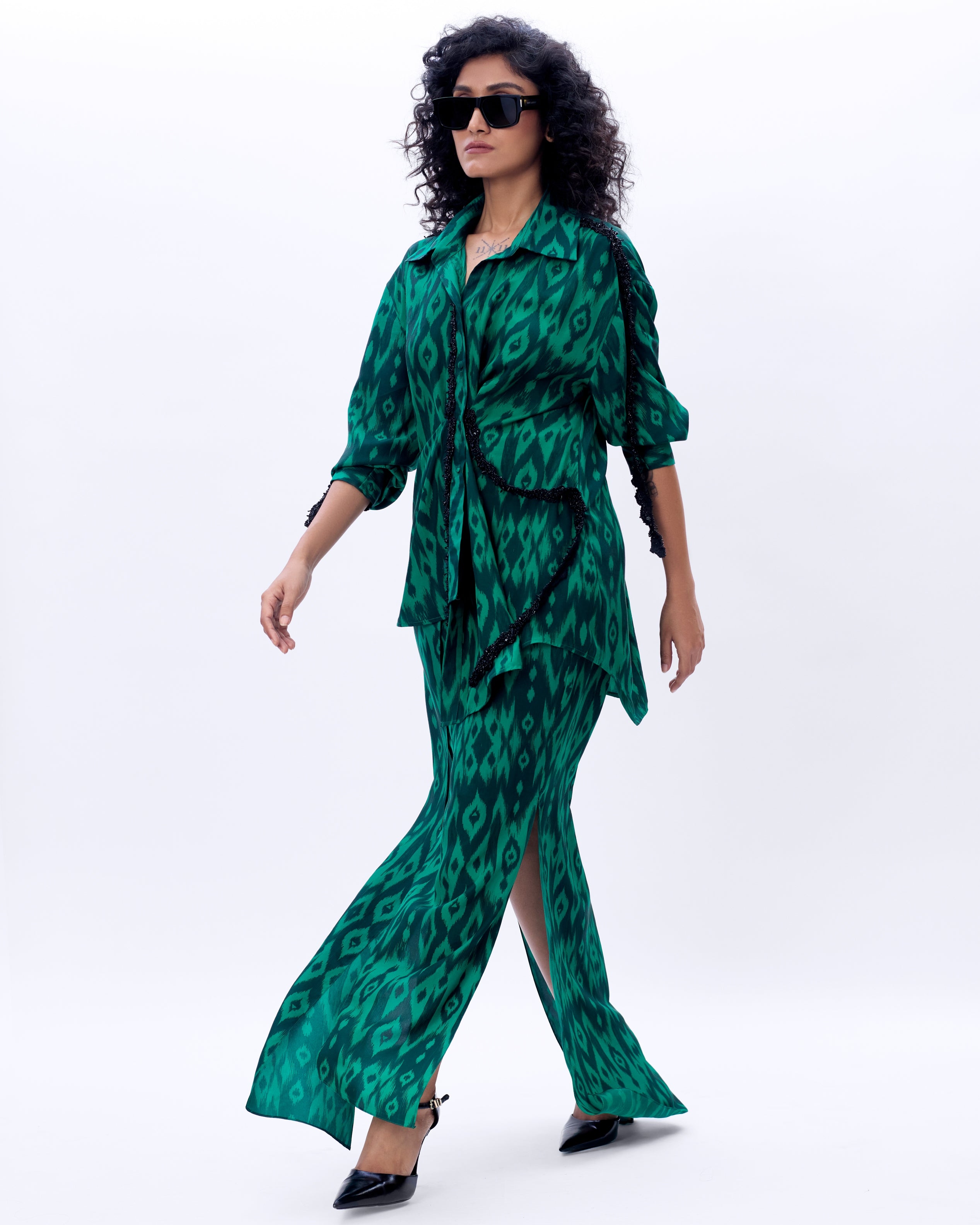 Lolo 3.0 Shirt With Embroidery And Rafelle Skirt