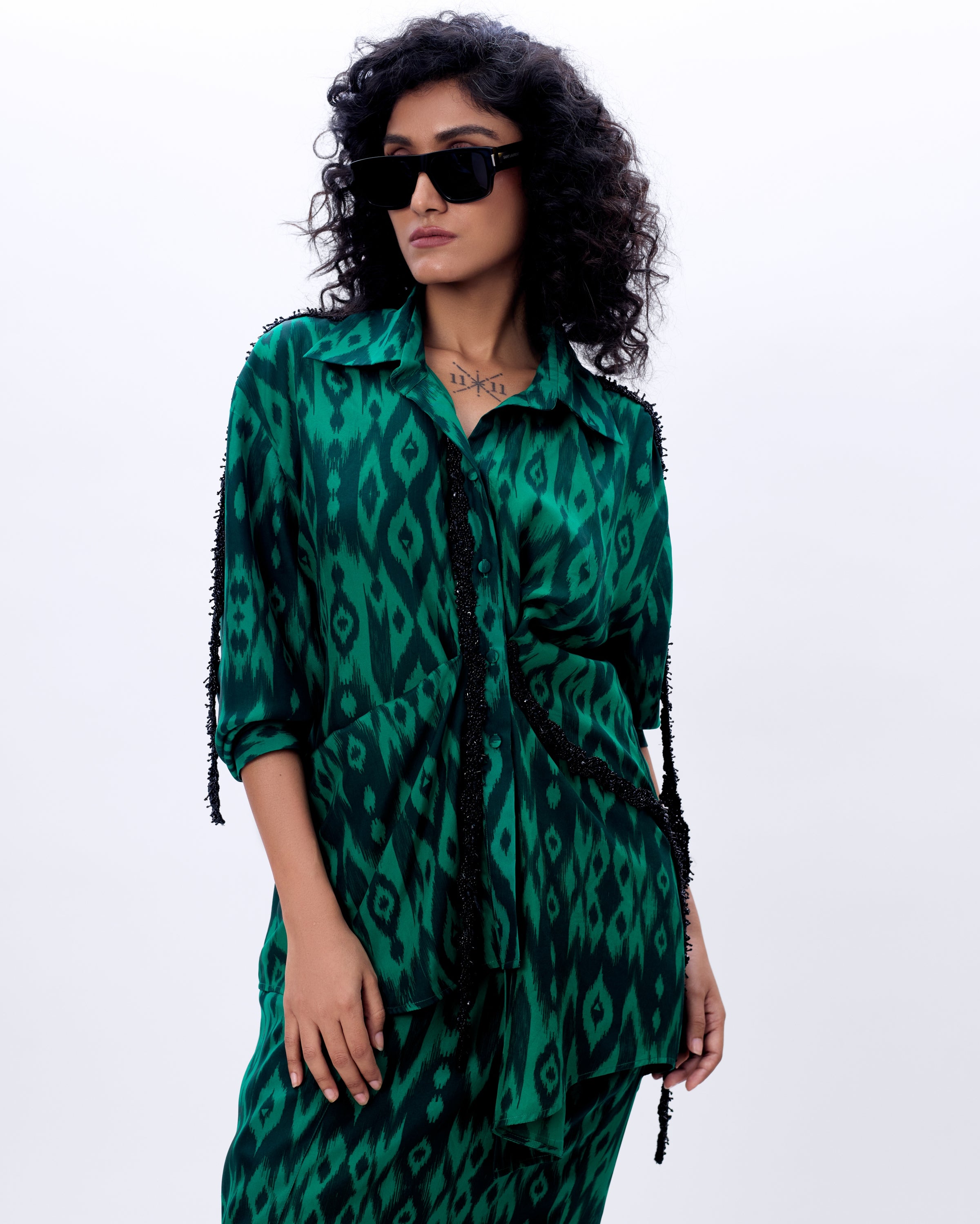 Lolo 3.0 Shirt With Embroidery And Rafelle Skirt