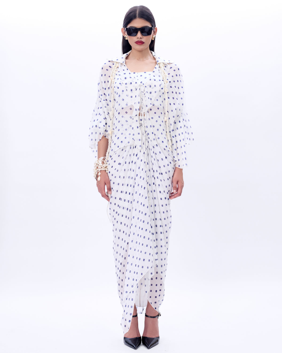 Valentine Shirt, Bustier And Mocha Skirt