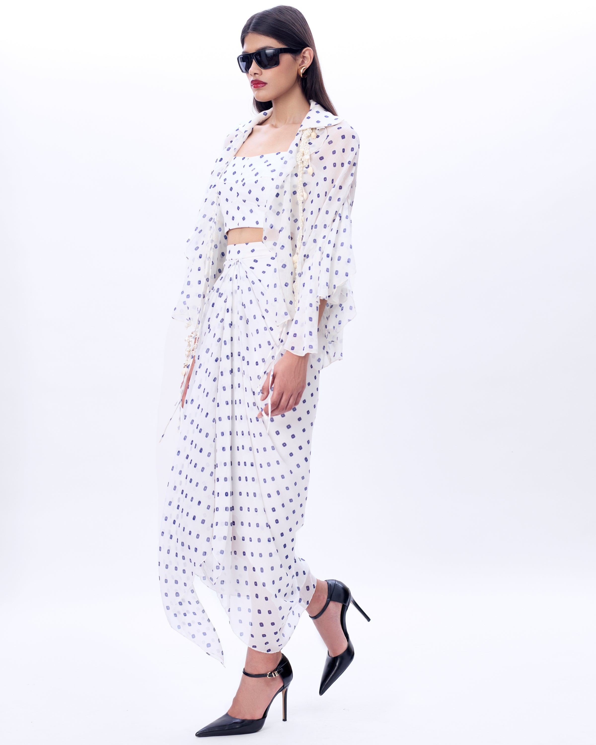 Valentine Shirt, Bustier And Mocha Skirt