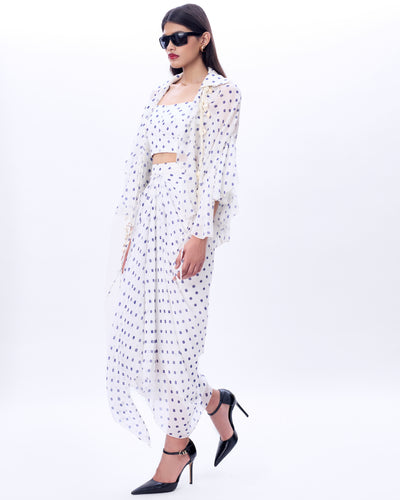 Valentine Shirt, Bustier And Mocha Skirt