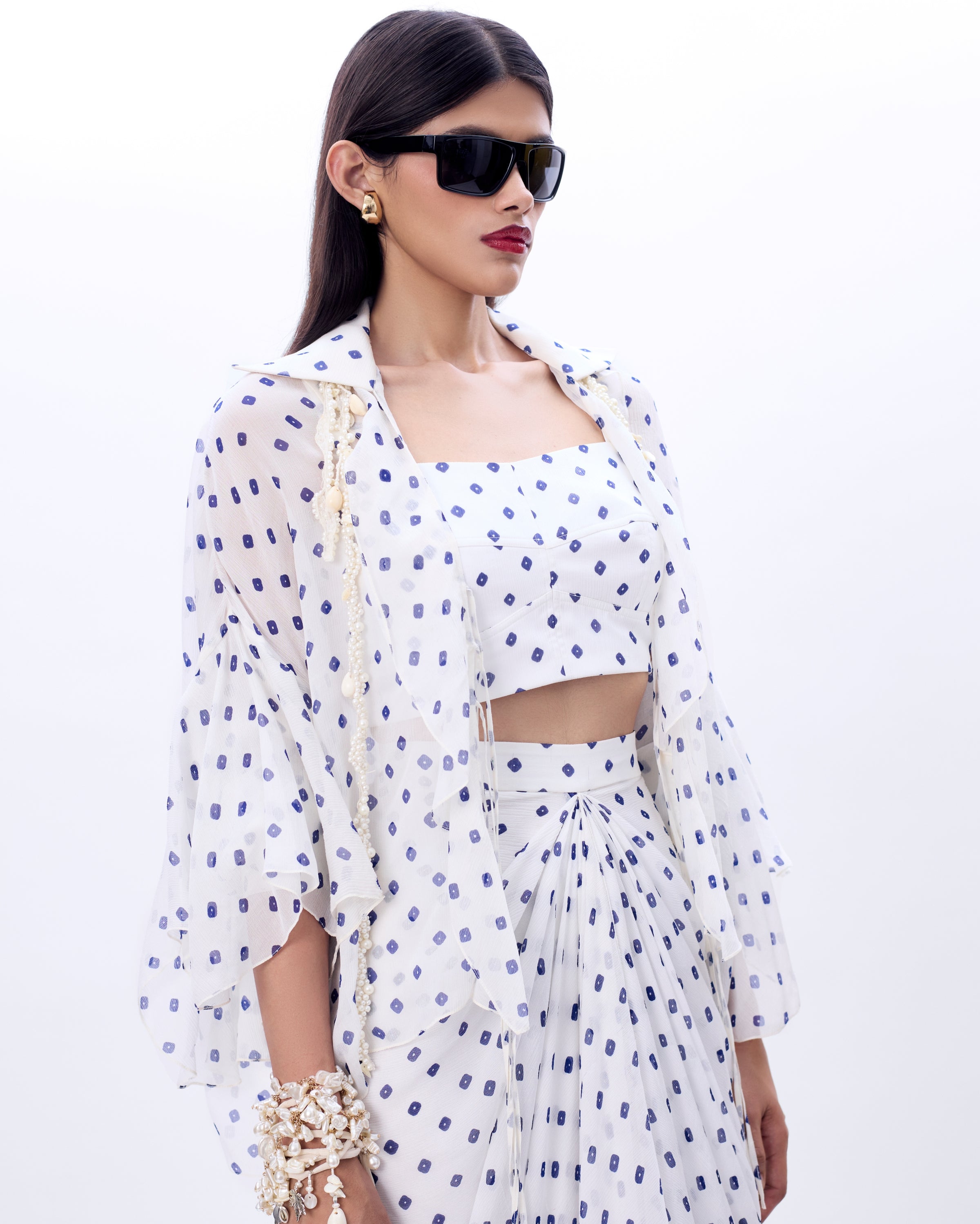 Valentine Shirt, Bustier And Mocha Skirt