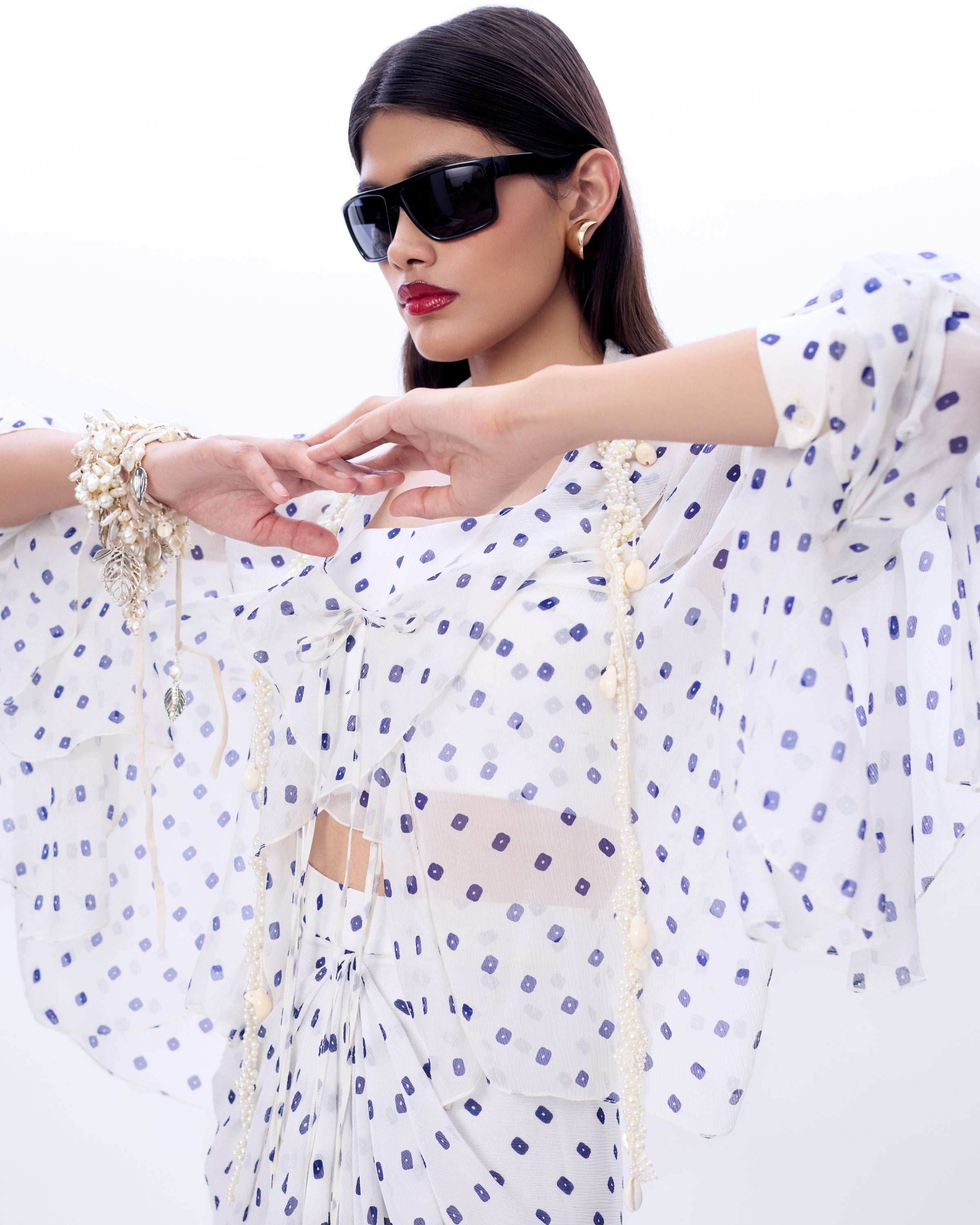 Valentine Shirt, Bustier And Mocha Skirt