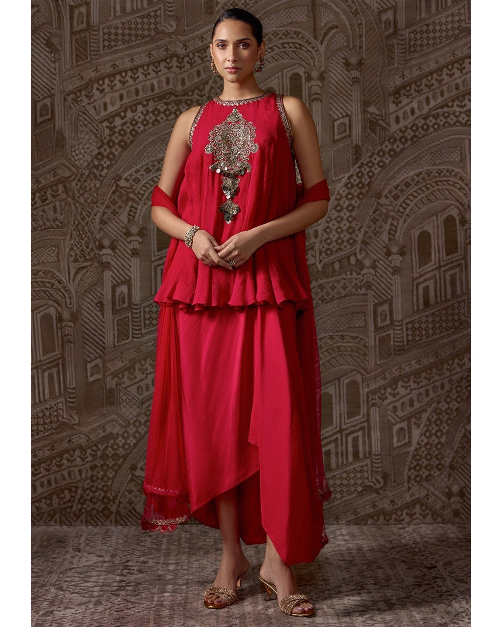 The Crest Kurti Skirt Set