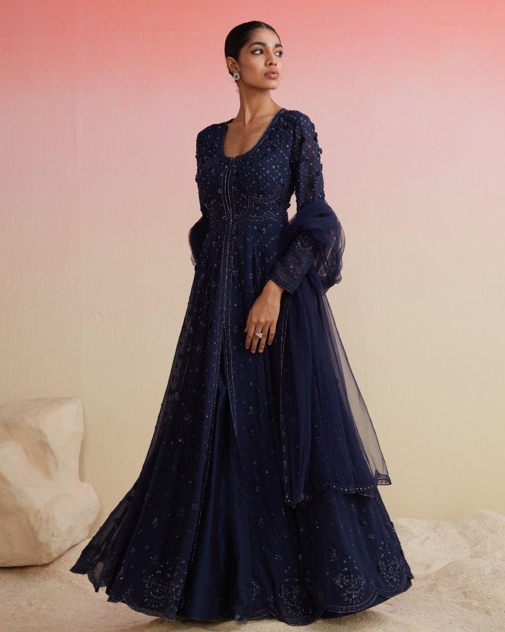 Navy Hasrat Anarkali Set