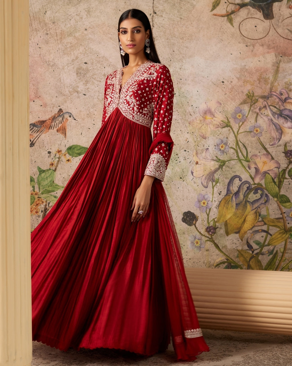 Red Ochre Sway Anarkali Set