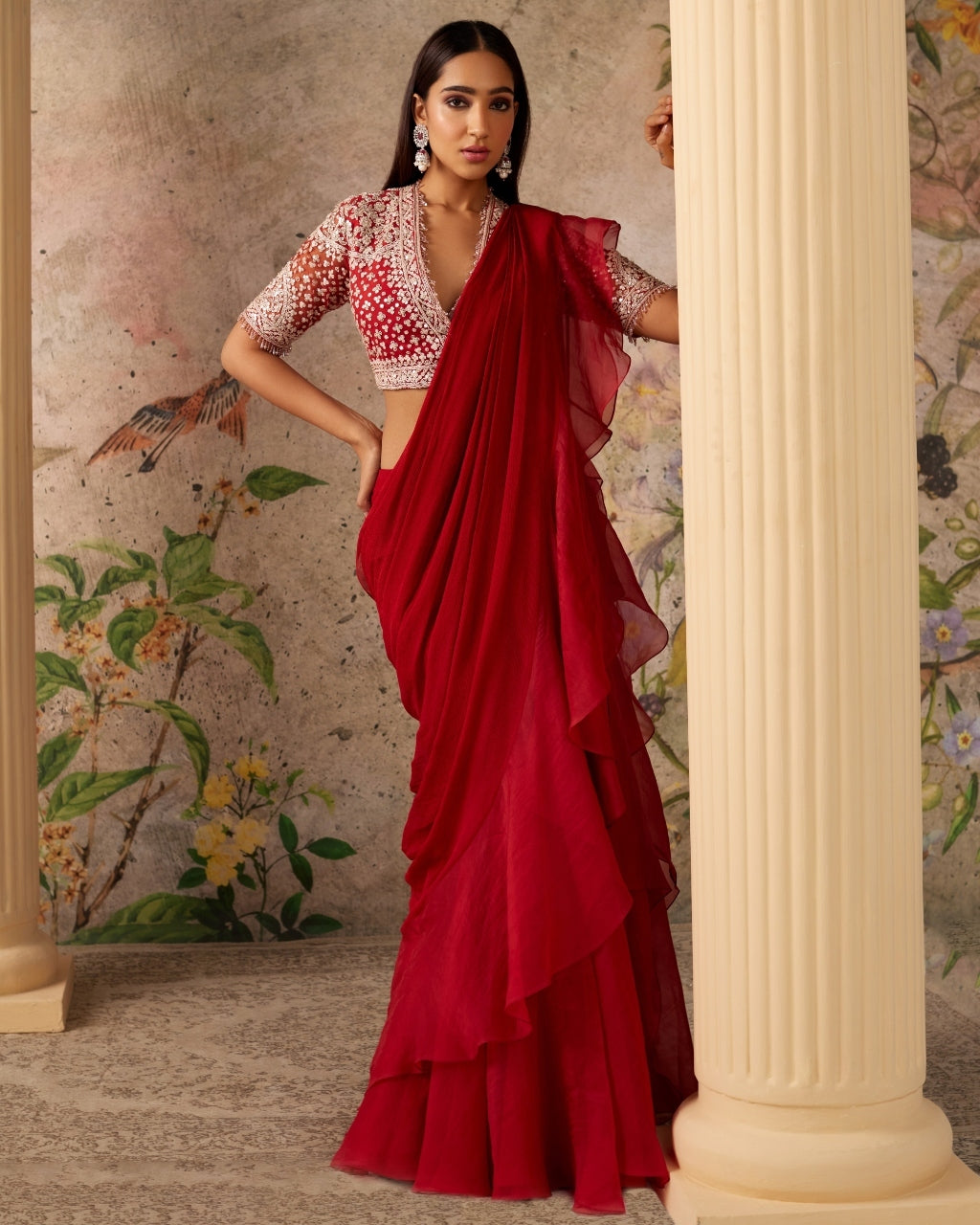 Red Ochre Belle Sari Set