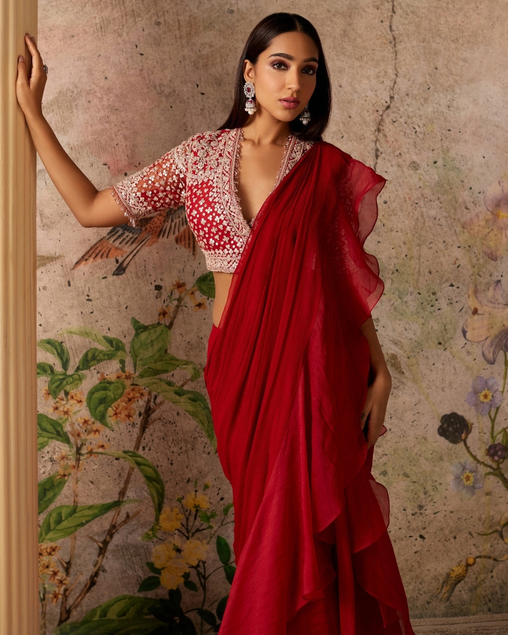 Red Ochre Belle Sari Set