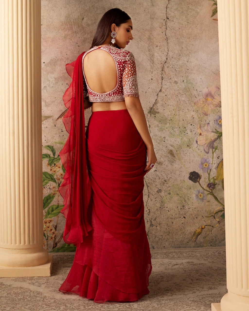 Red Ochre Belle Sari Set