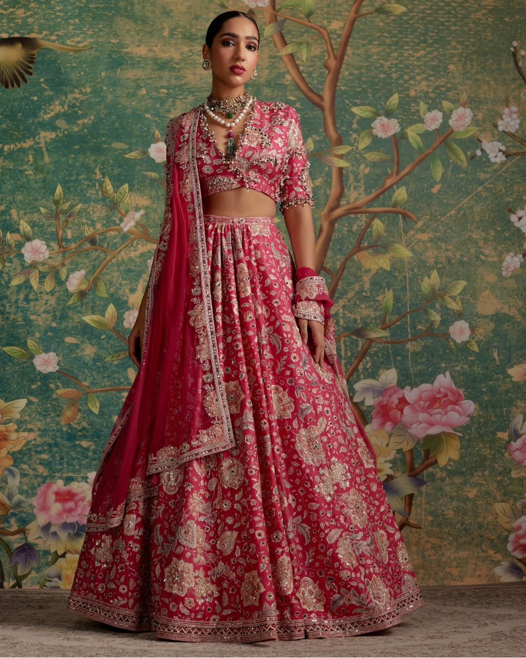 Royal Fuchsia Print Starlet Lehenga Set