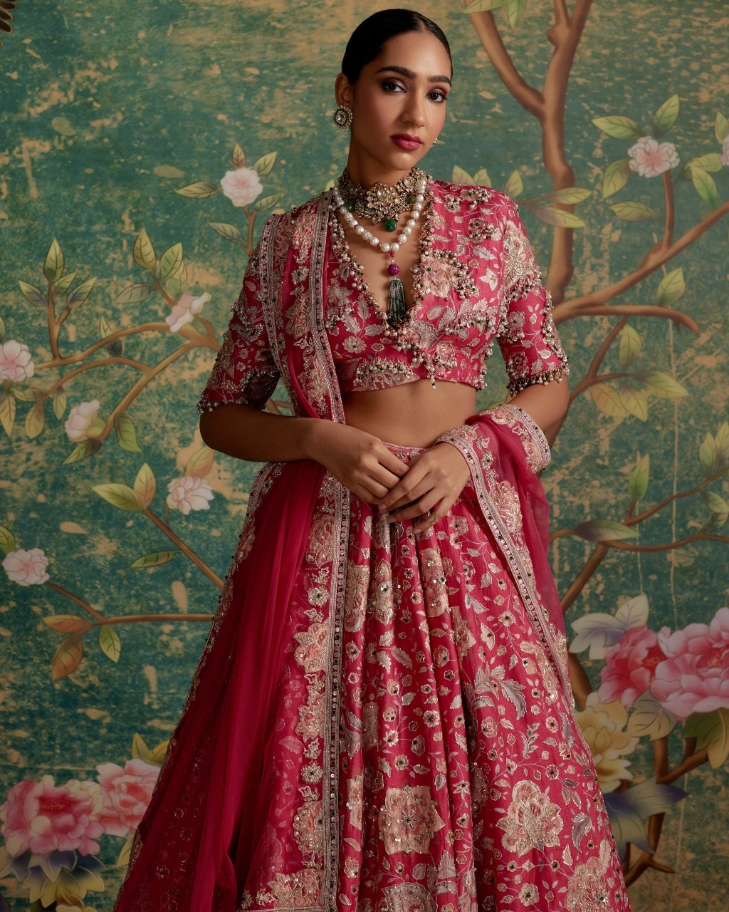 Royal Fuchsia Print Starlet Lehenga Set