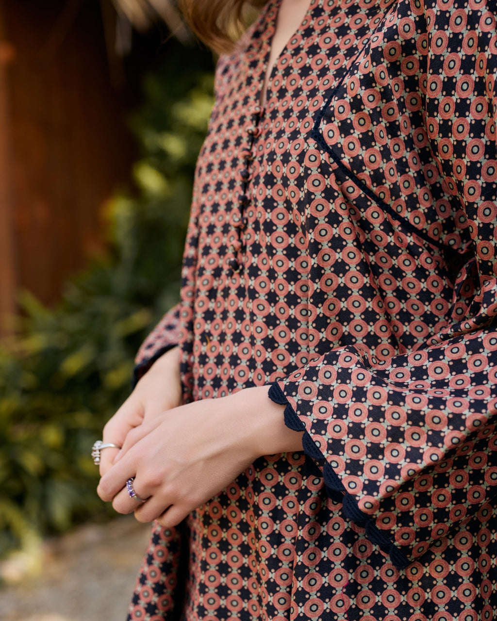Black Geometric Printed Kurta Set