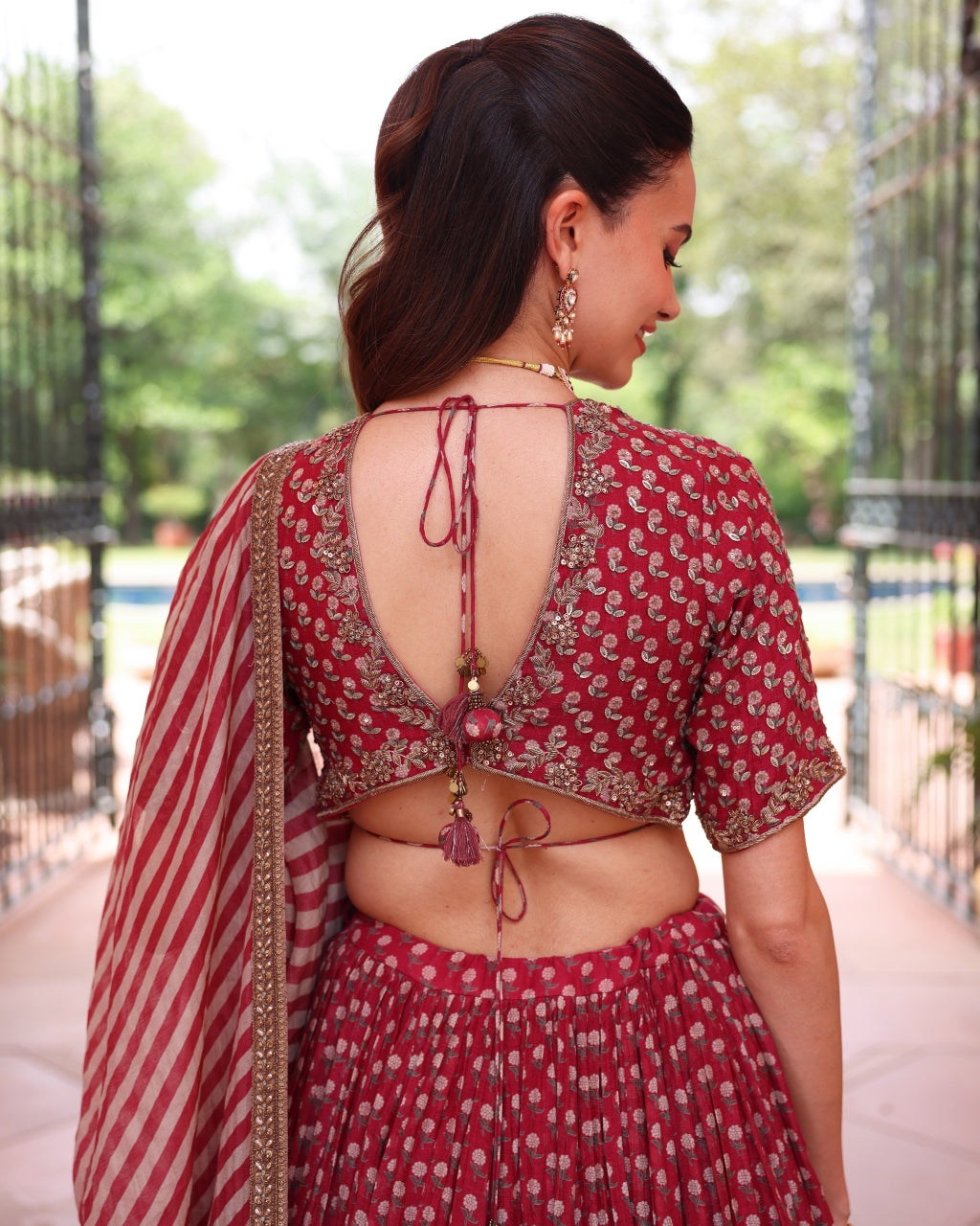 Red Anargul Lehenga