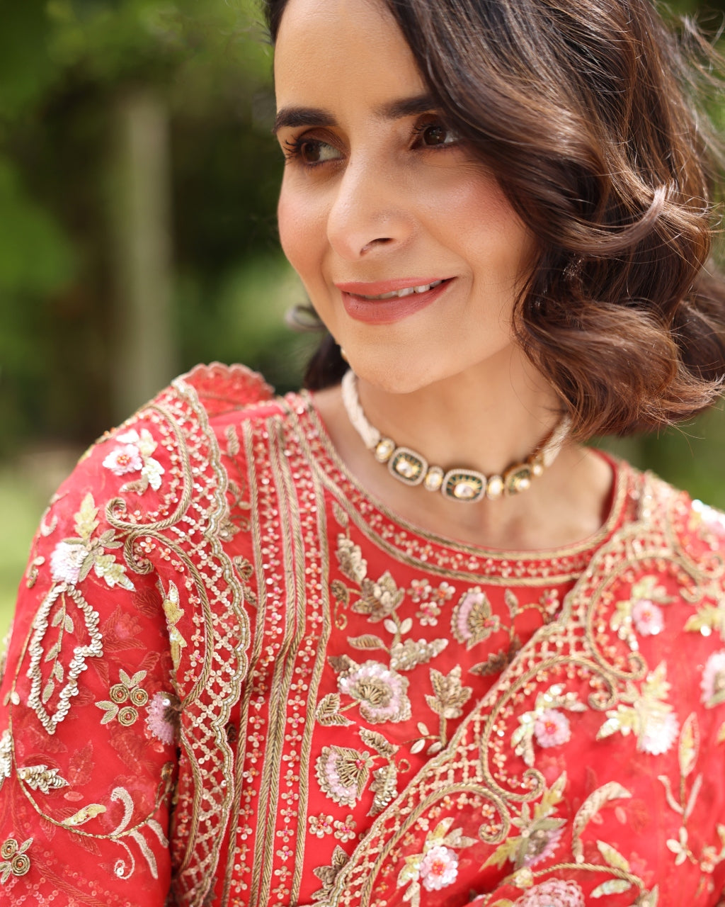 Red Wedding Bloom Sari