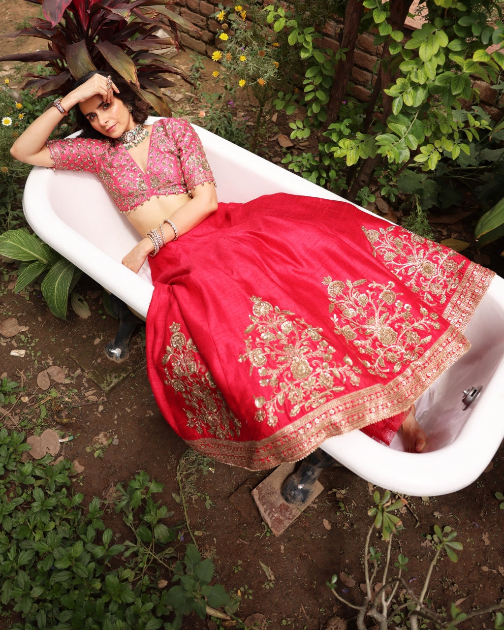 Red Zareen Lehenga