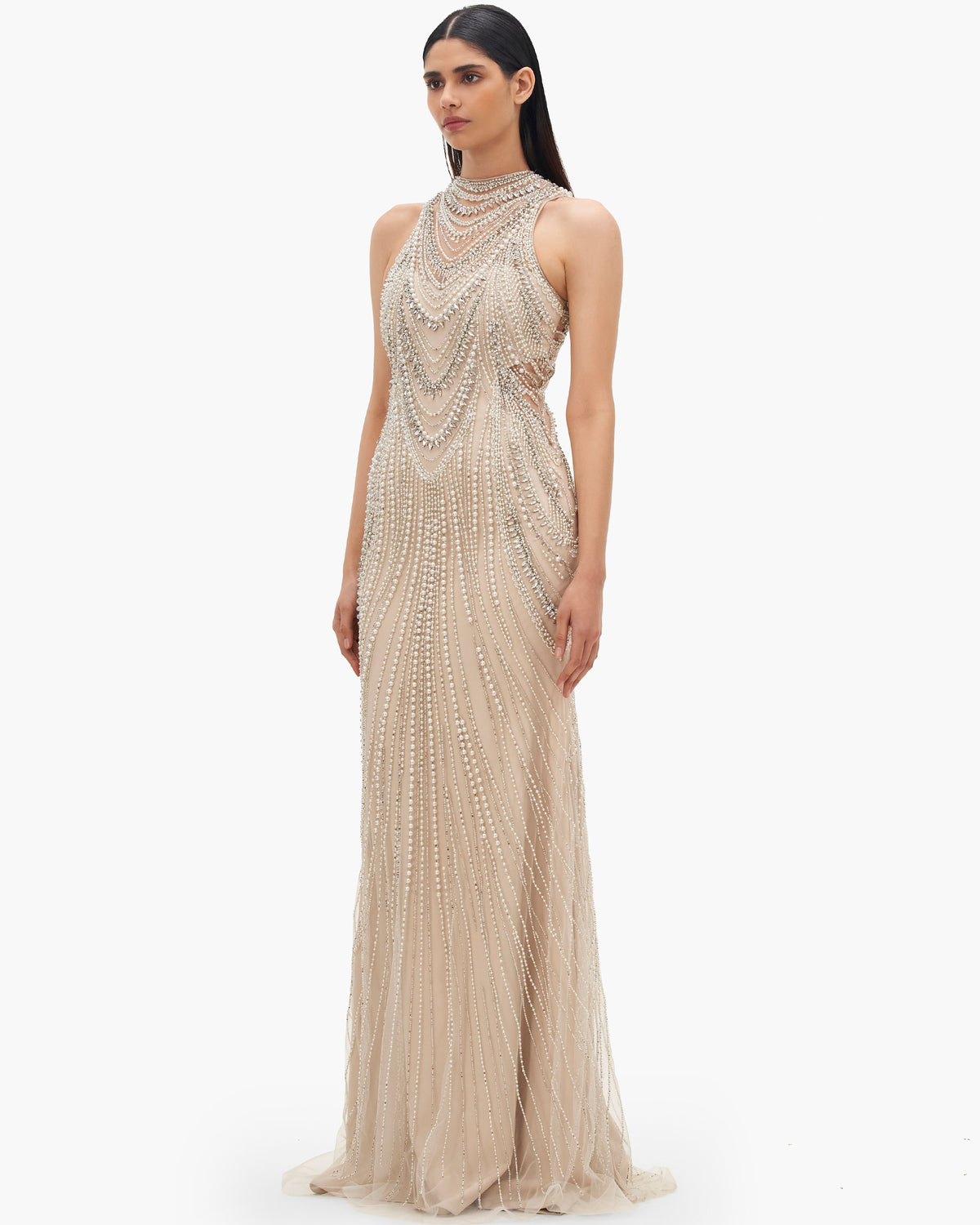 The Roman High-Neck Gown