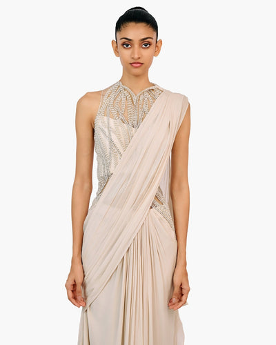 The Anatomical Pearl Sari Gown