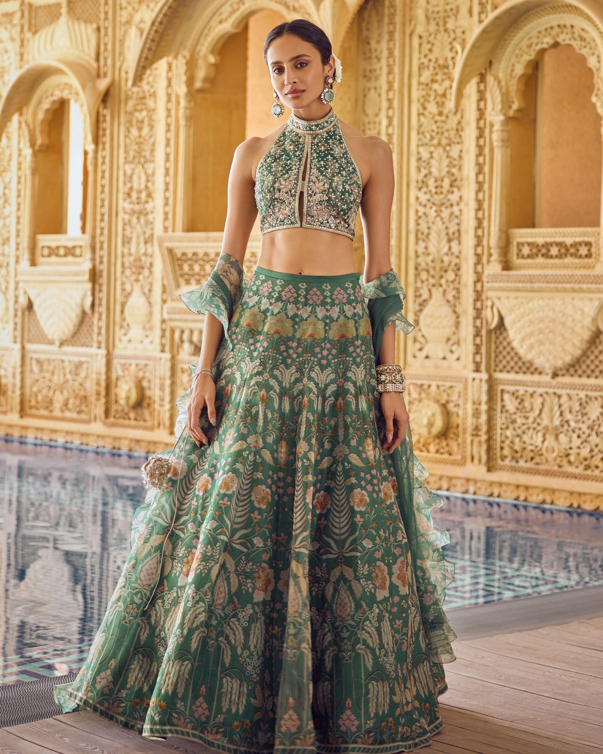Mist Lehenga Set