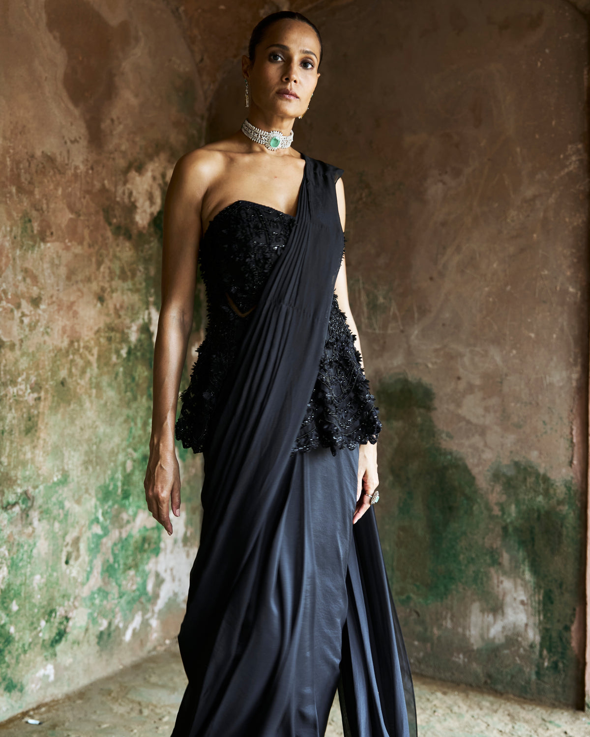 Black Orchid Sari Set