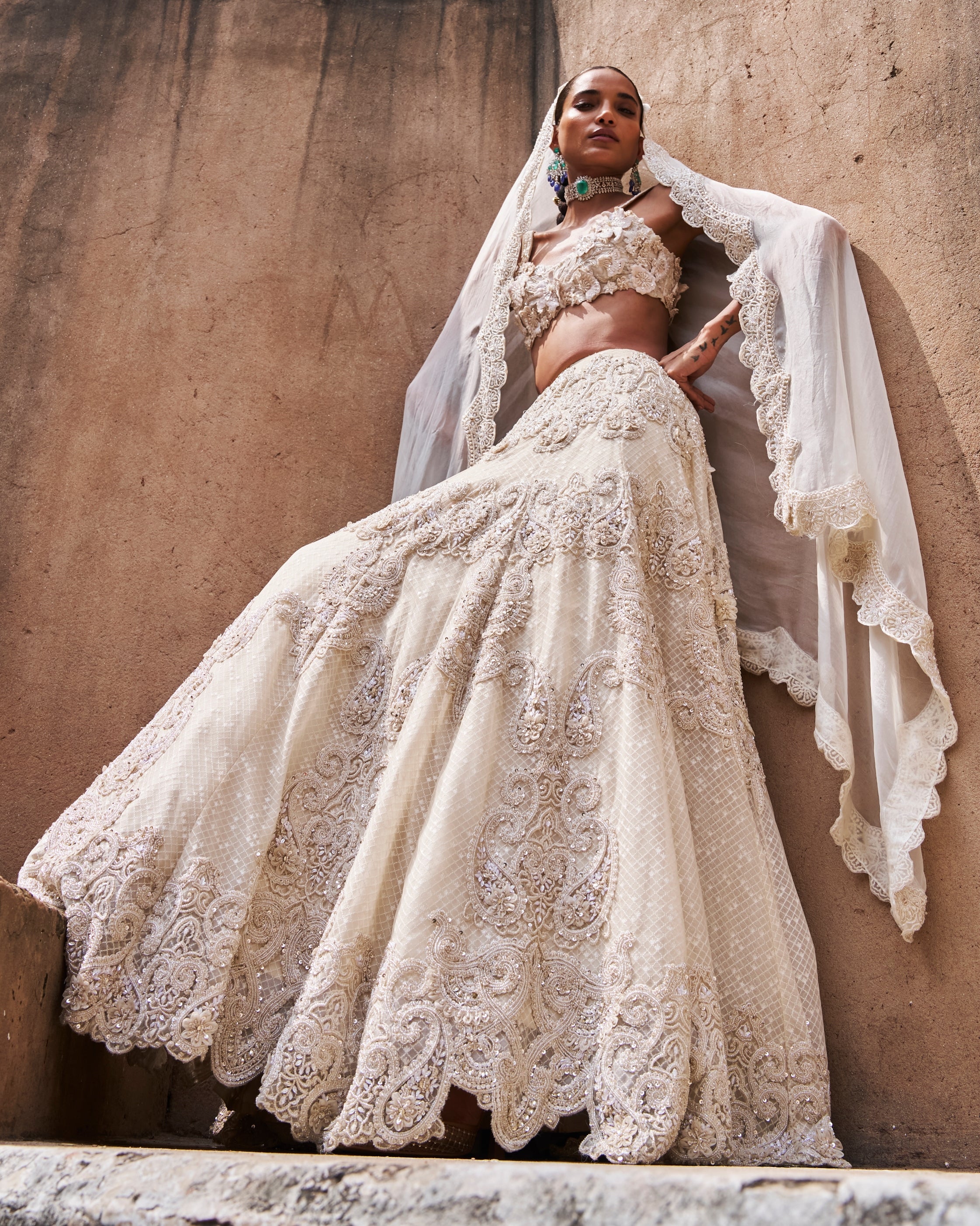 Ivory Bloom Lehenga Set