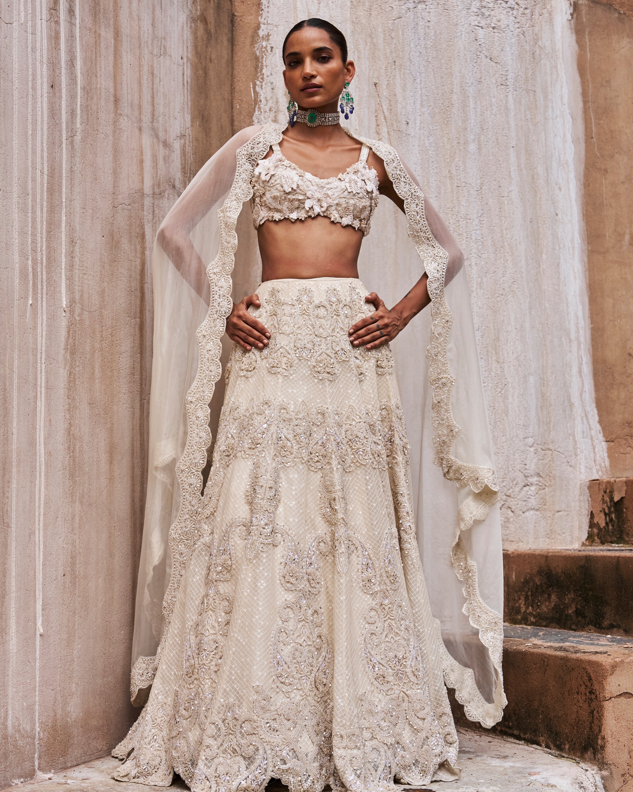 Ivory Bloom Lehenga Set