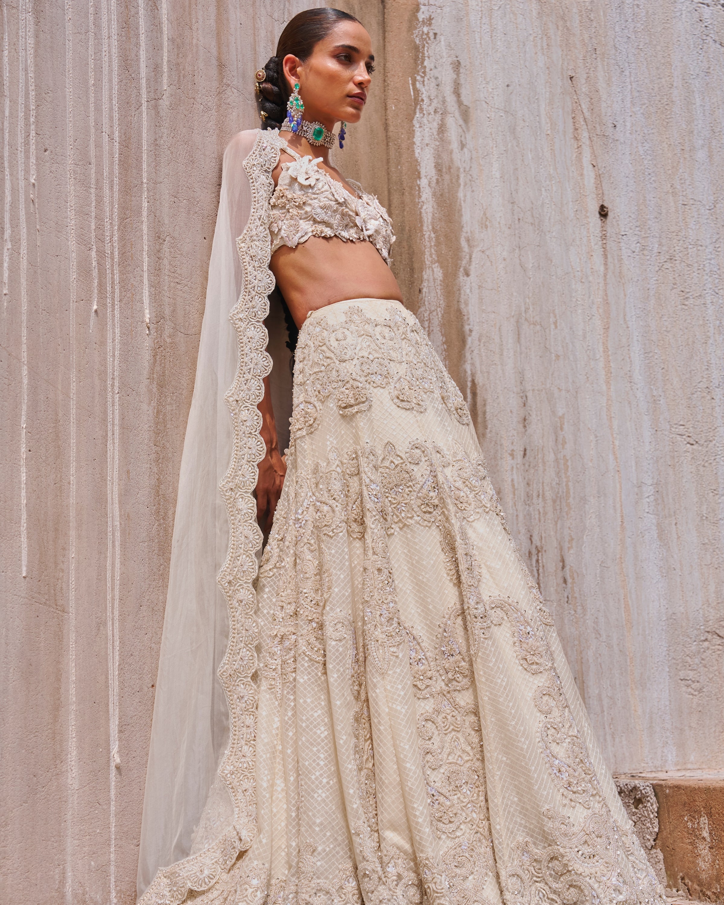 Ivory Bloom Lehenga Set