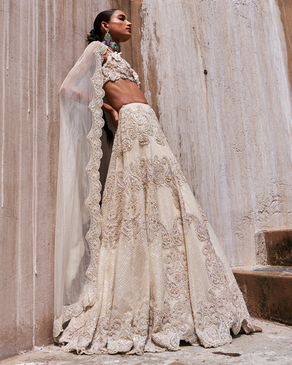 Ivory Bloom Lehenga Set