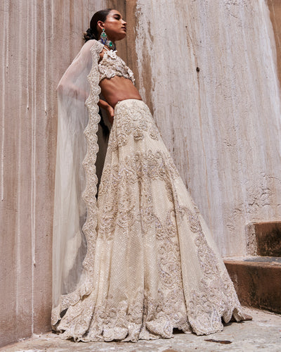 Ivory Bloom Lehenga Set