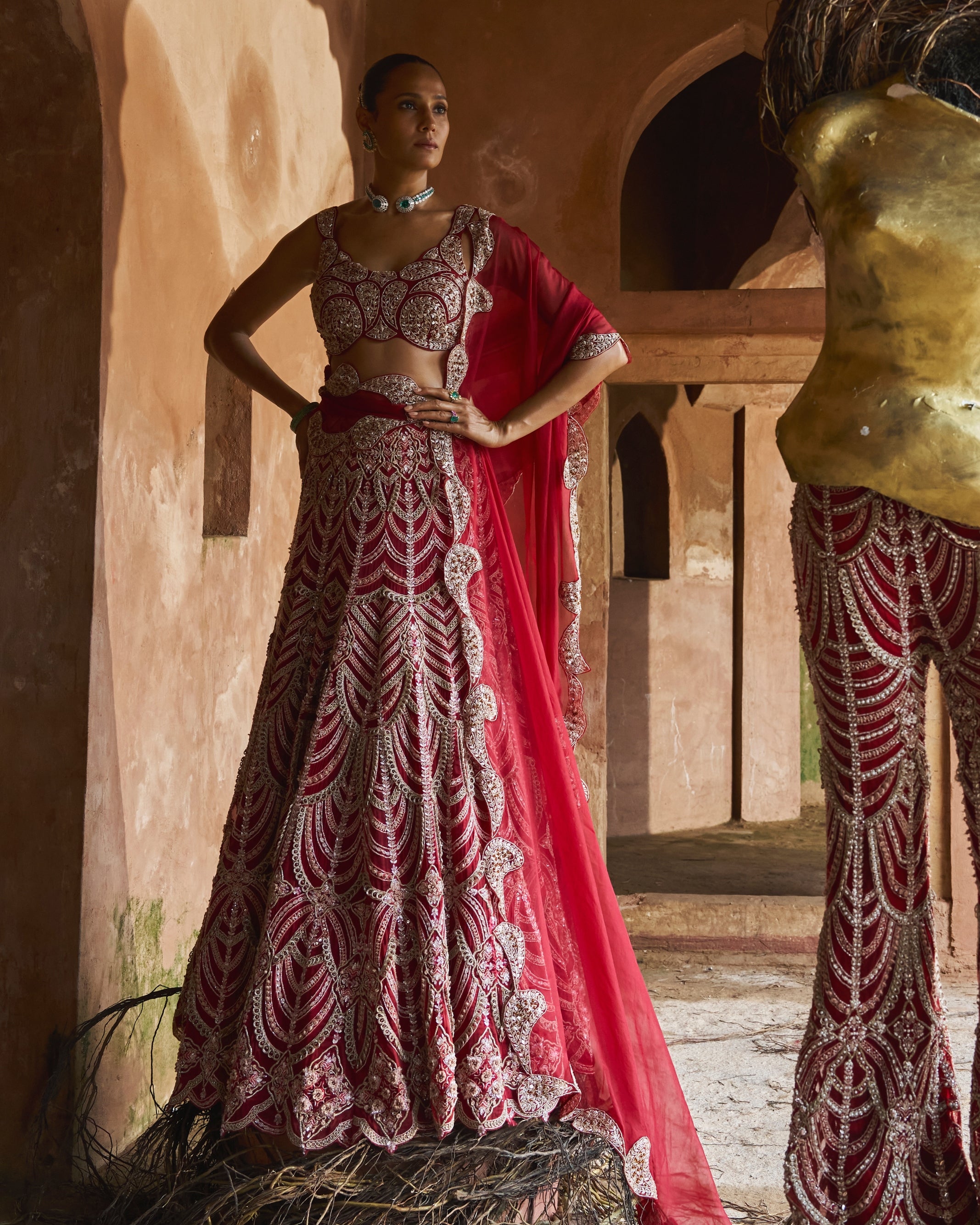 Crimson Royale Lehenga Set