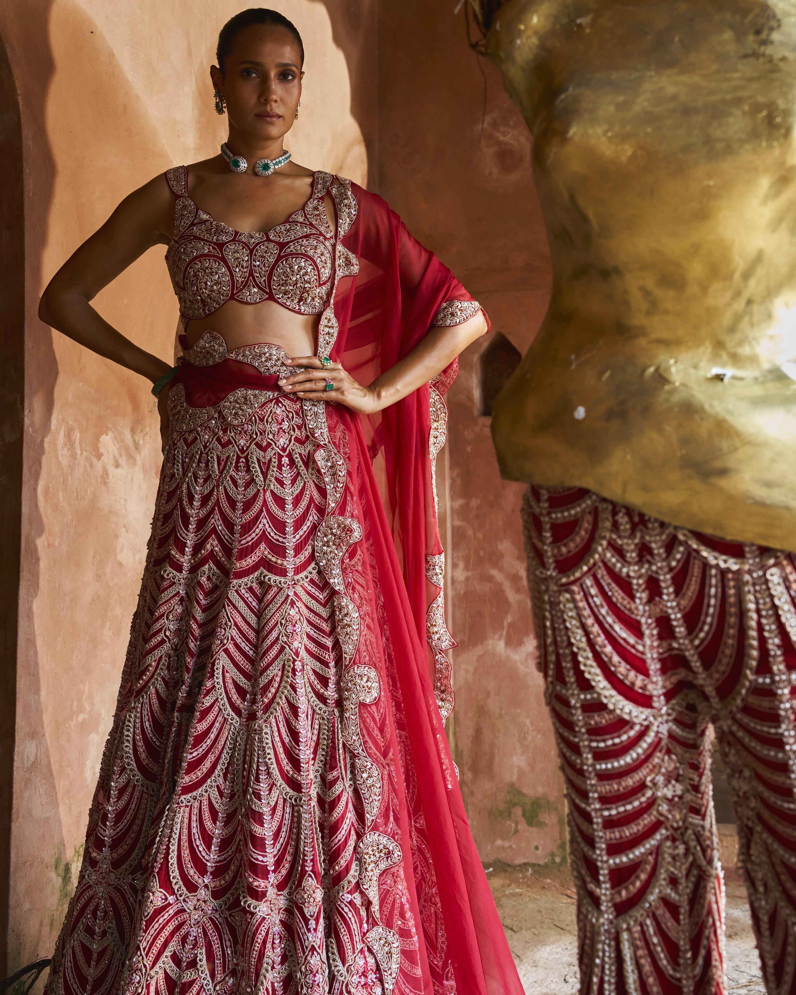 Crimson Royale Lehenga Set