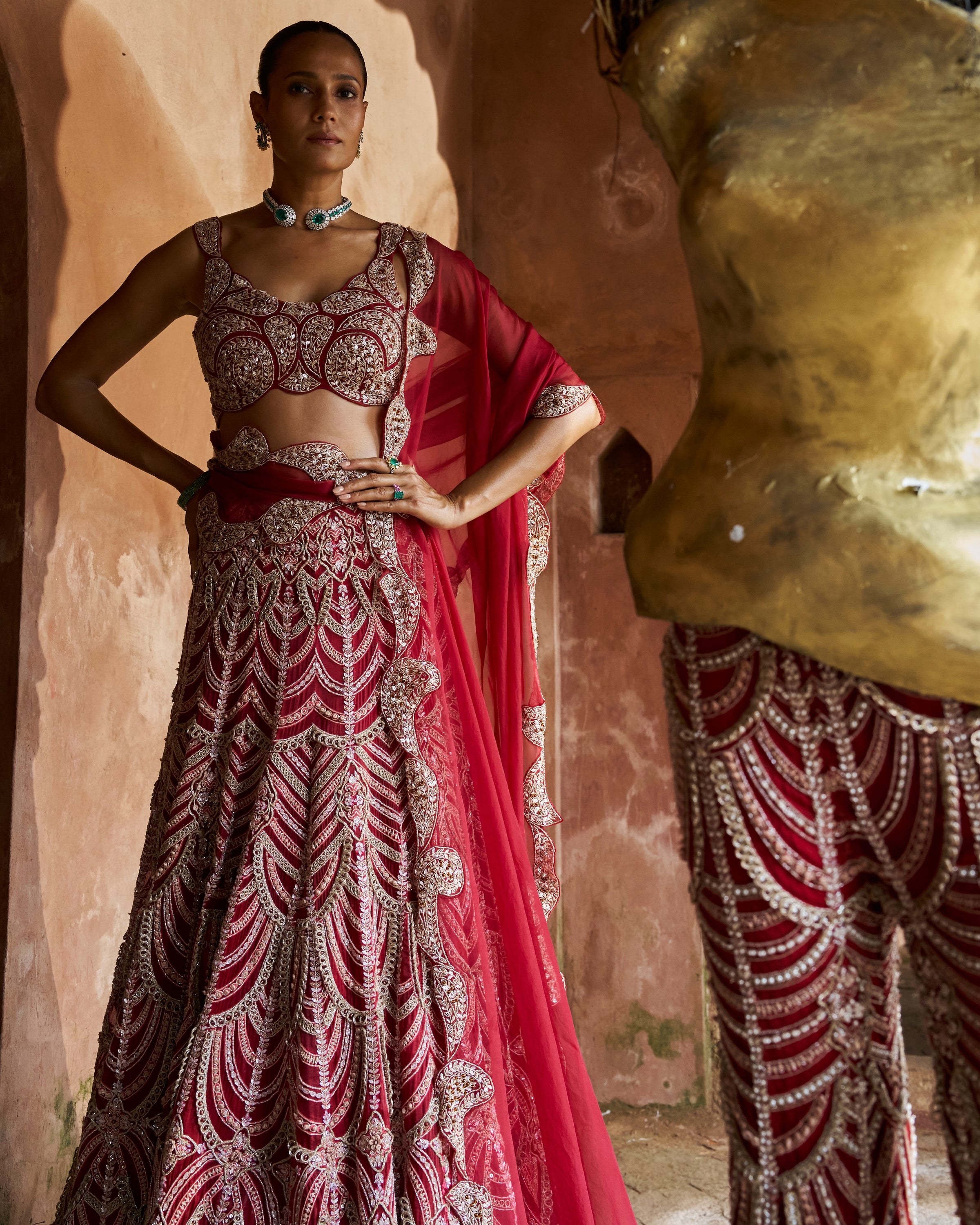 Crimson Royale Lehenga Set