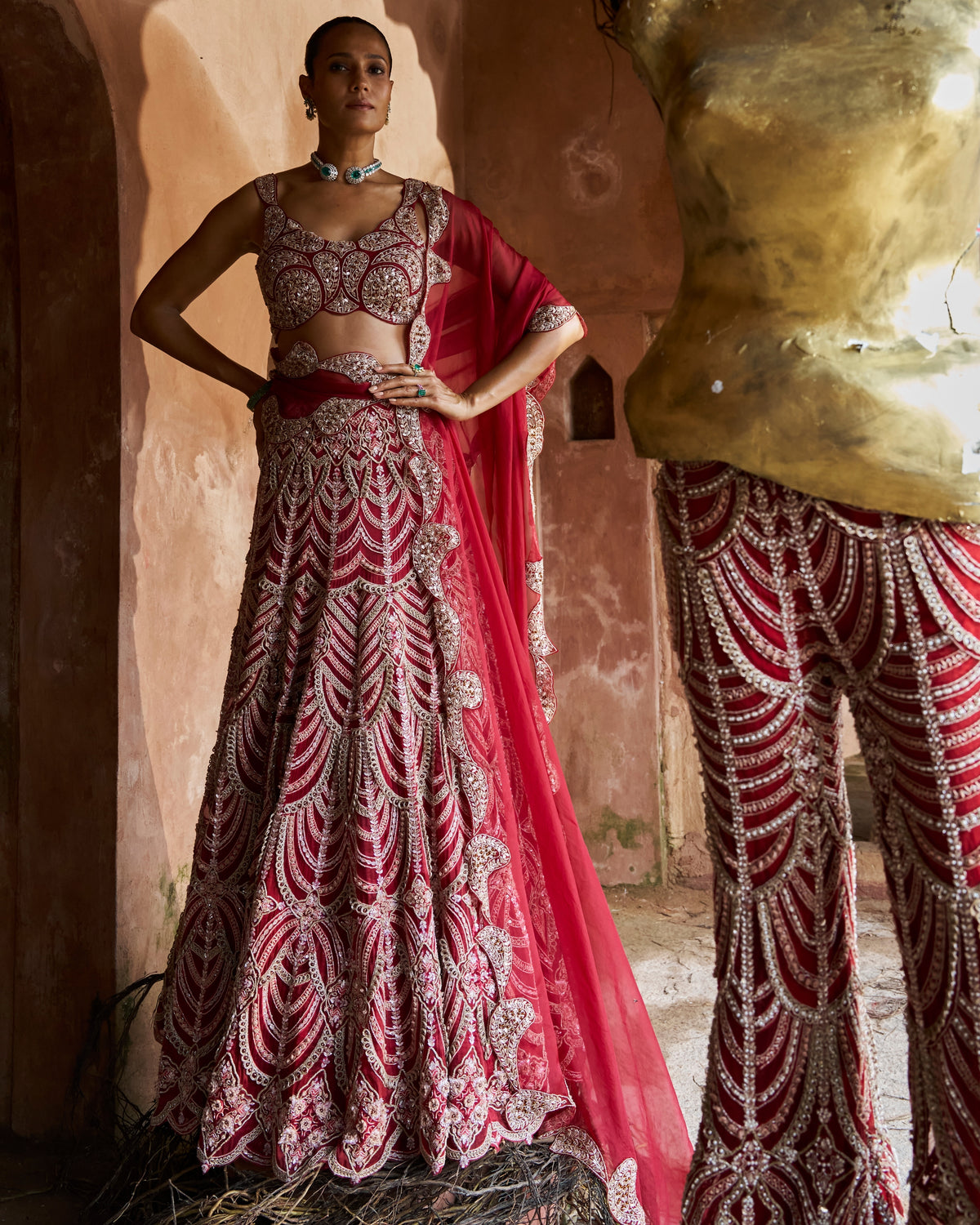 Crimson Royale Lehenga Set