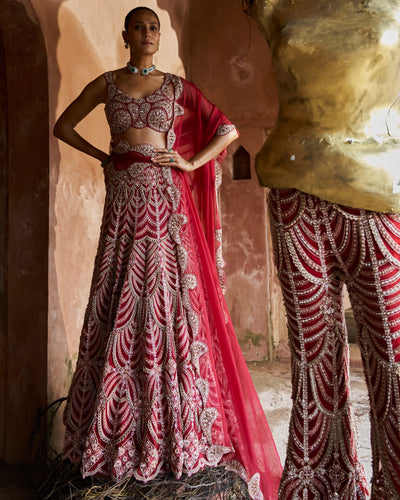 Crimson Royale Lehenga Set
