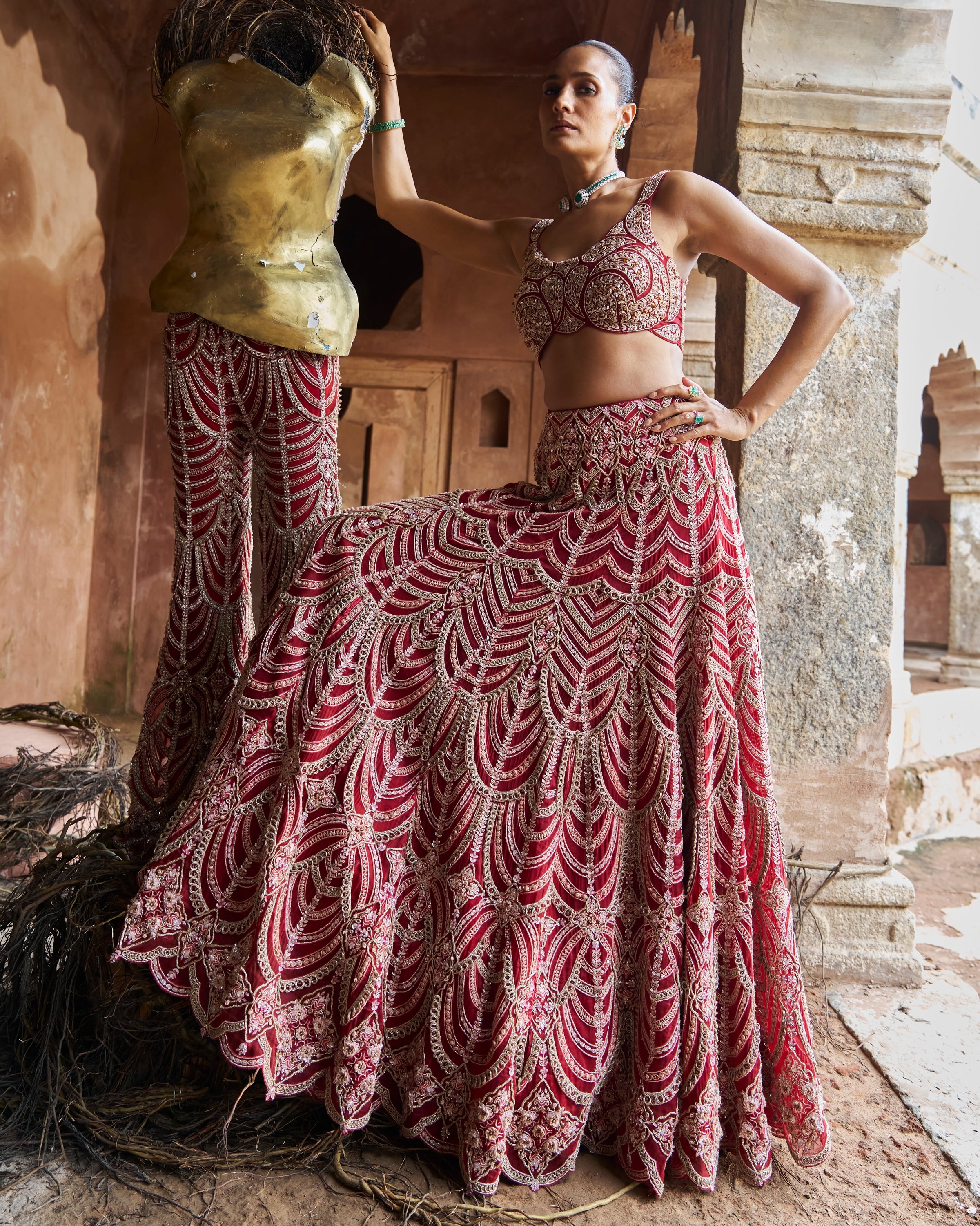 Crimson Royale Lehenga Set