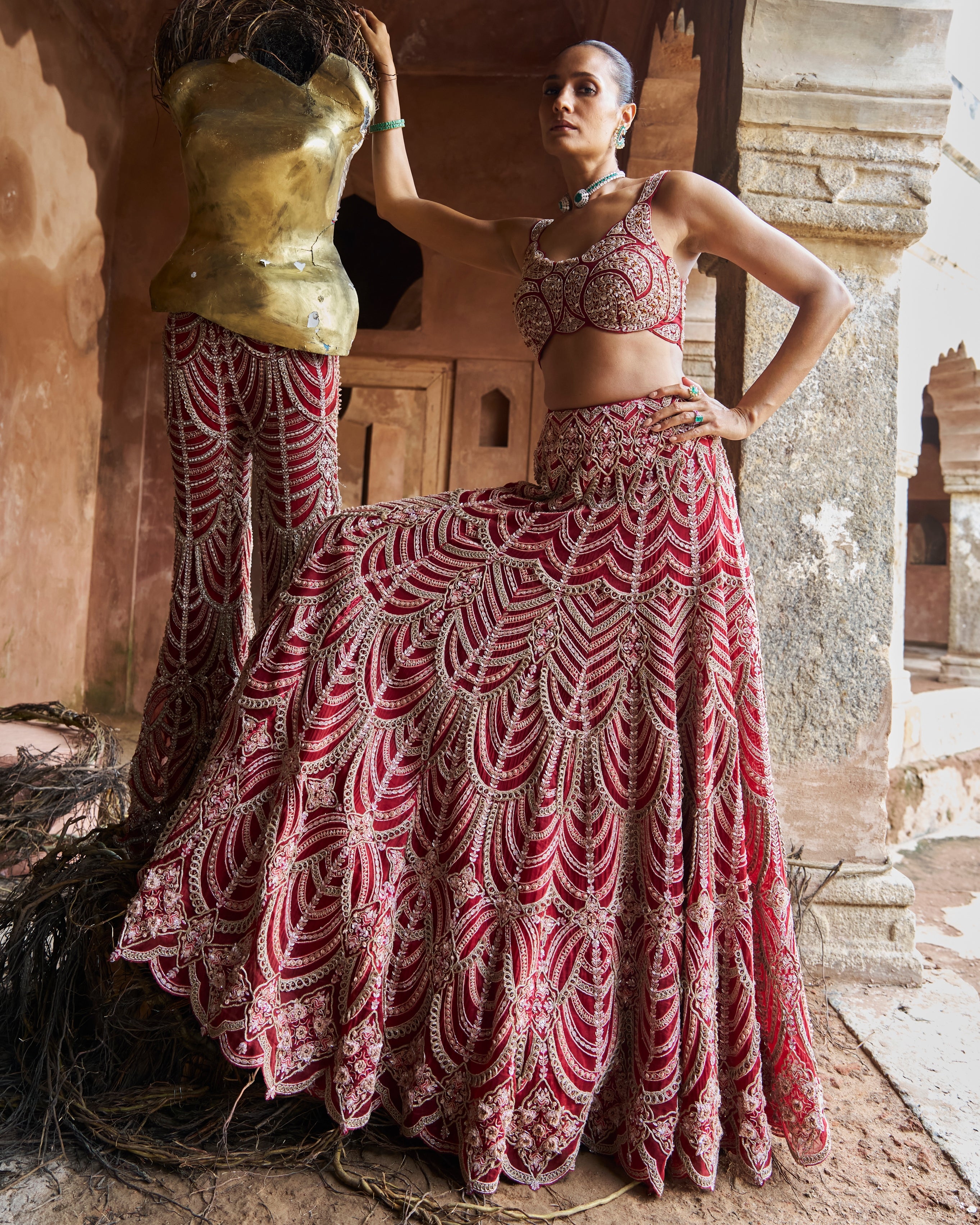 Crimson Royale Lehenga Set