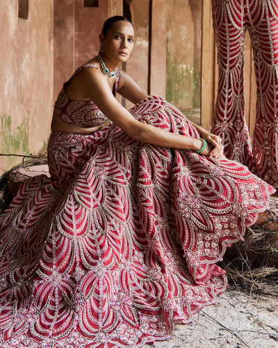 Crimson Royale Lehenga Set