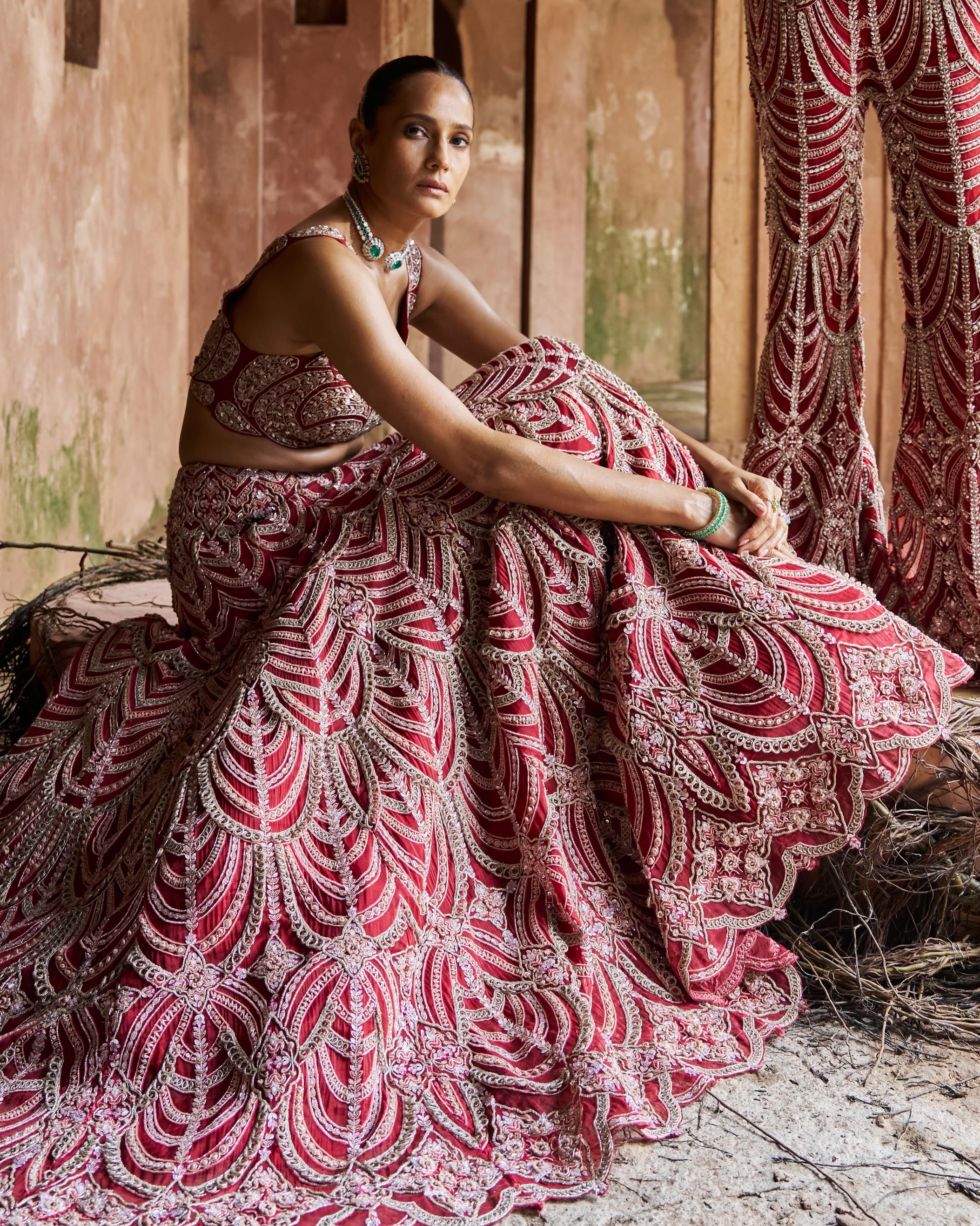 Crimson Royale Lehenga Set