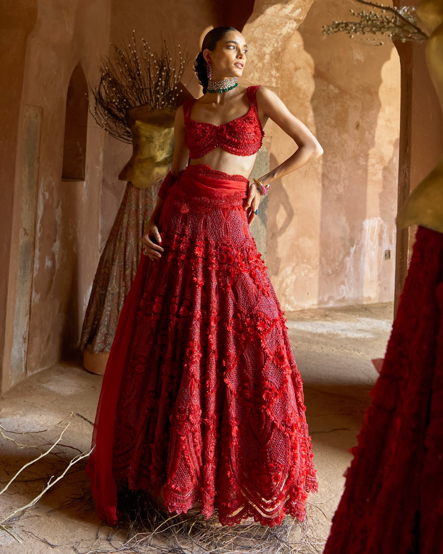 Crimson Aura Lehenga Set
