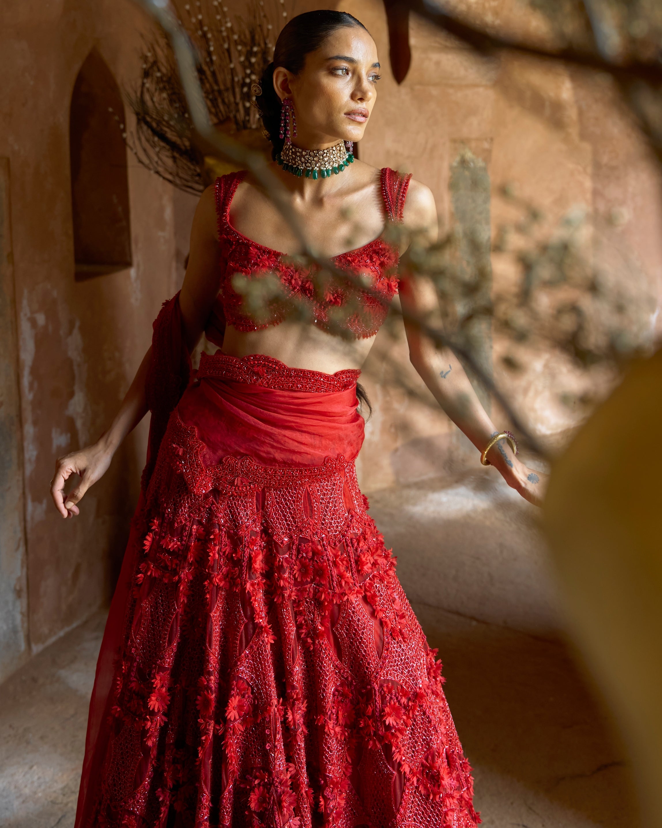 Crimson Aura Lehenga Set