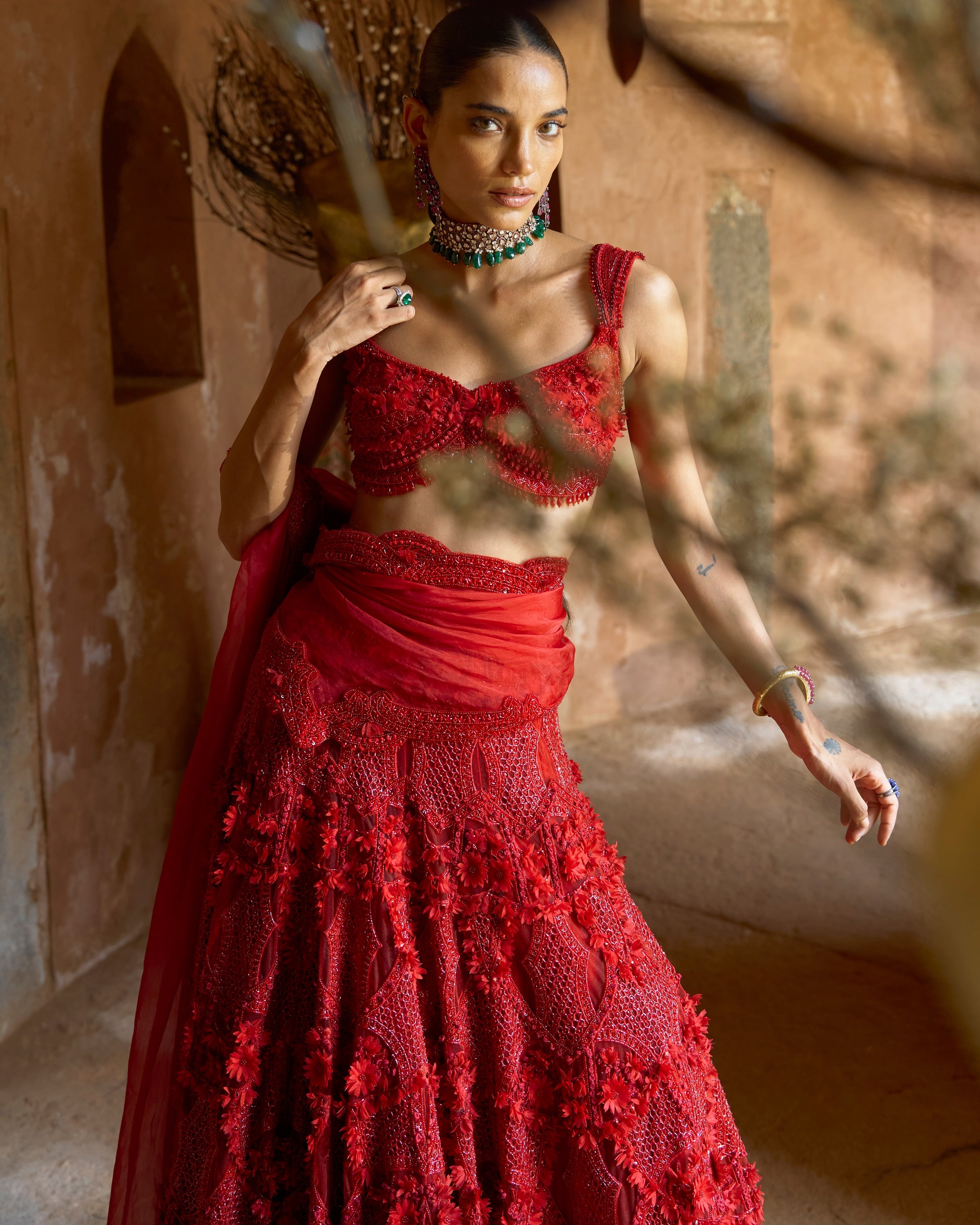 Crimson Aura Lehenga Set