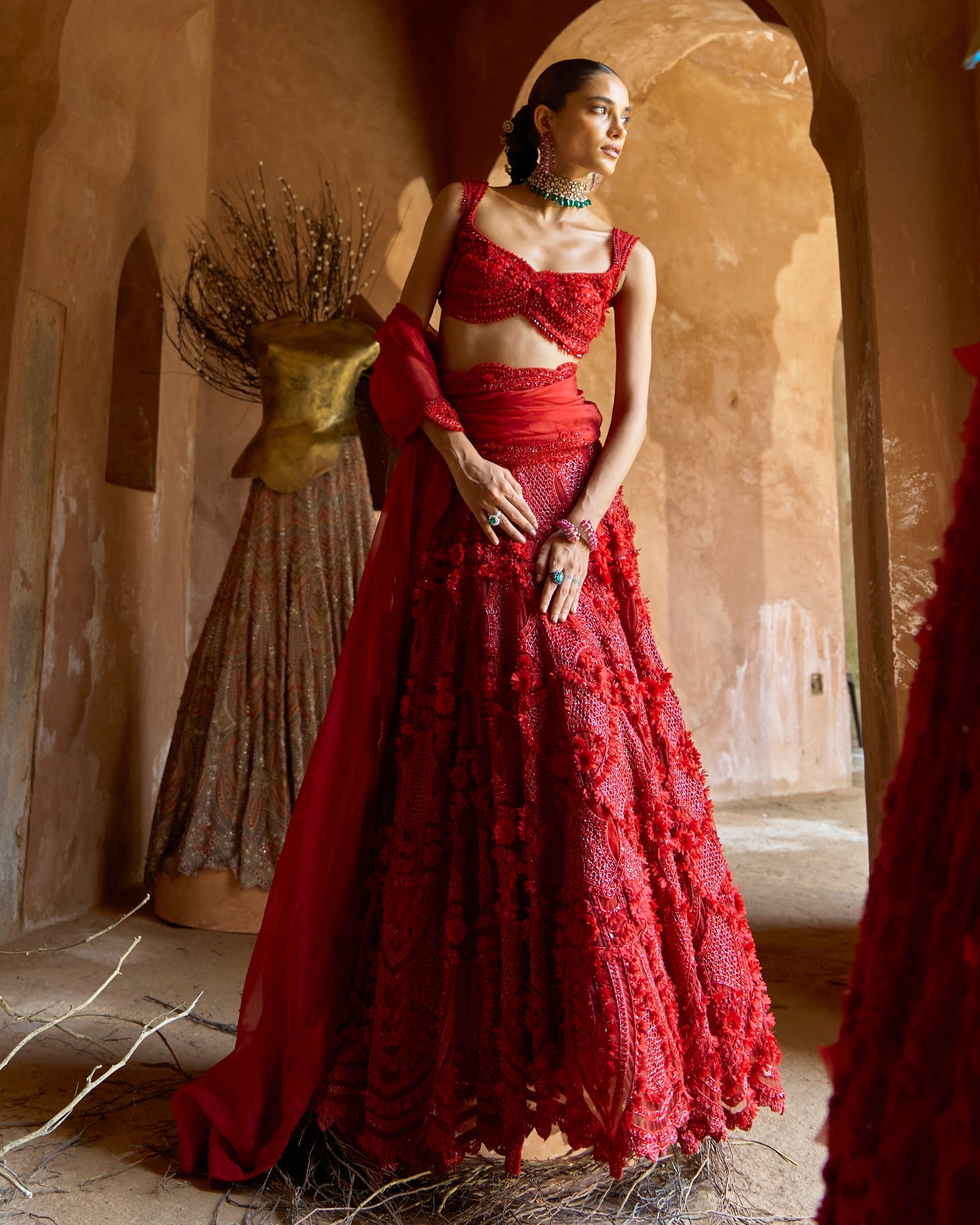 Crimson Aura Lehenga Set