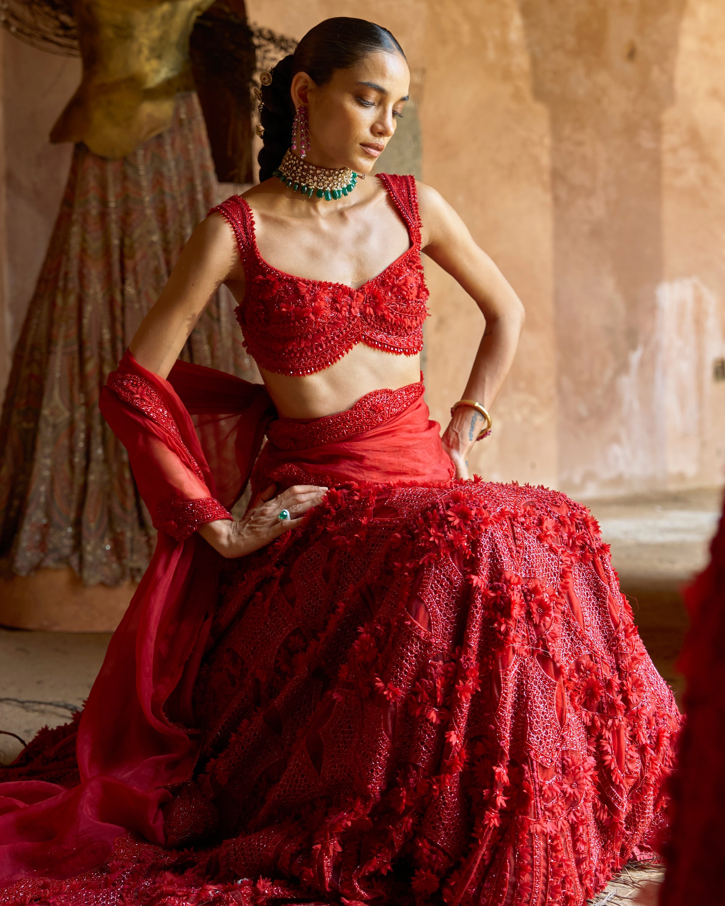 Crimson Aura Lehenga Set