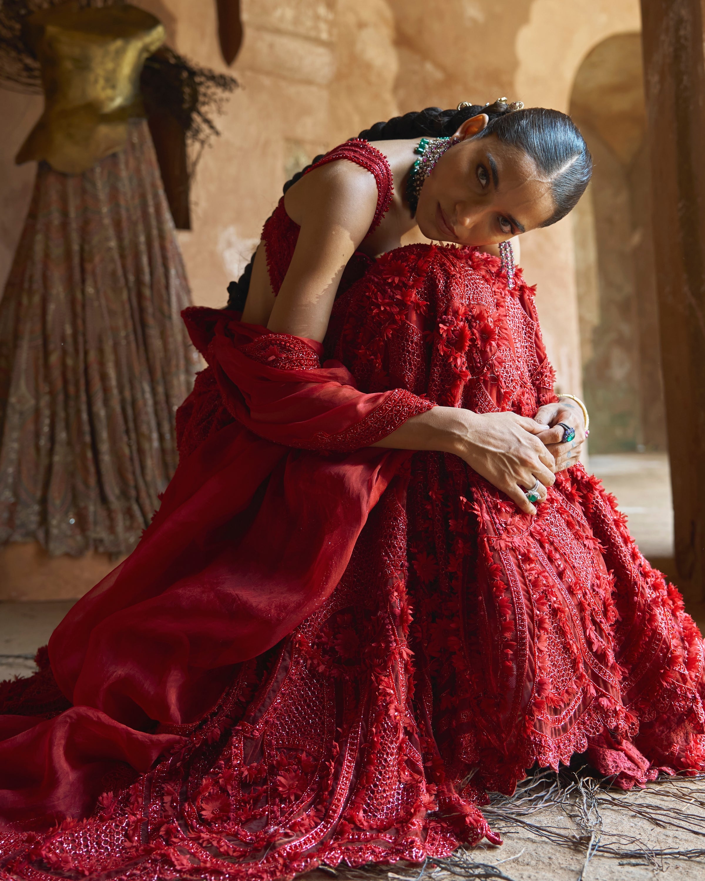 Crimson Aura Lehenga Set