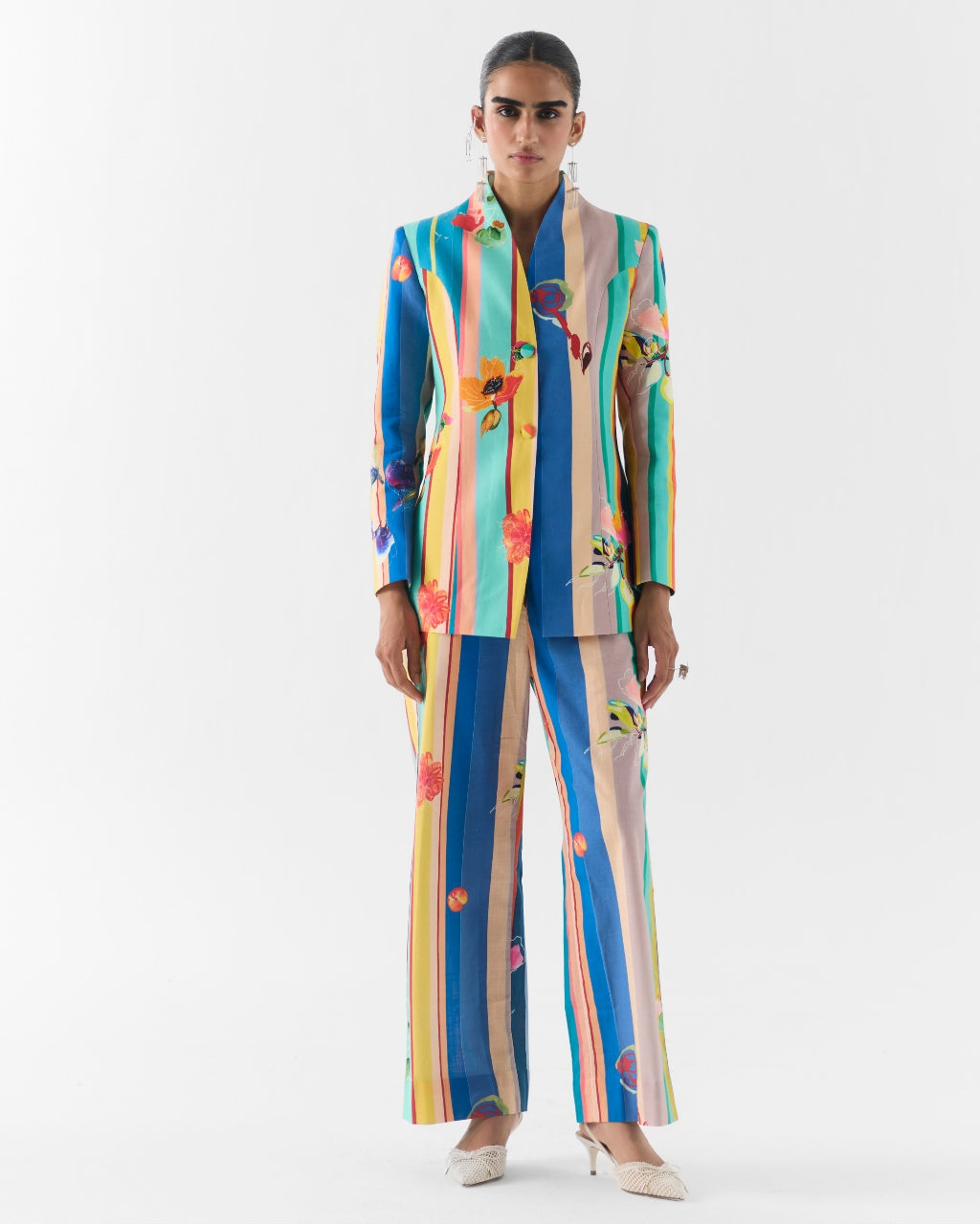 Blue Barcode Blazer & Pants