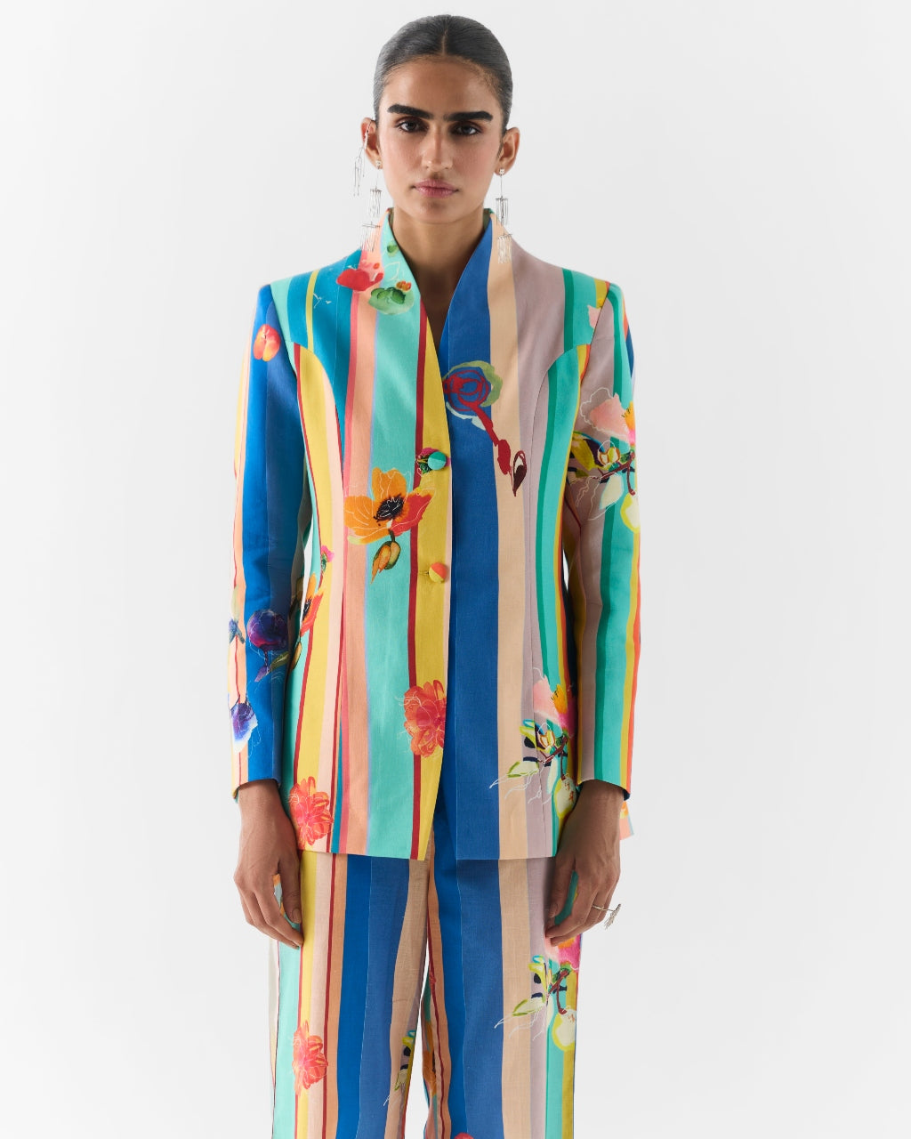 Blue Barcode Blazer & Pants
