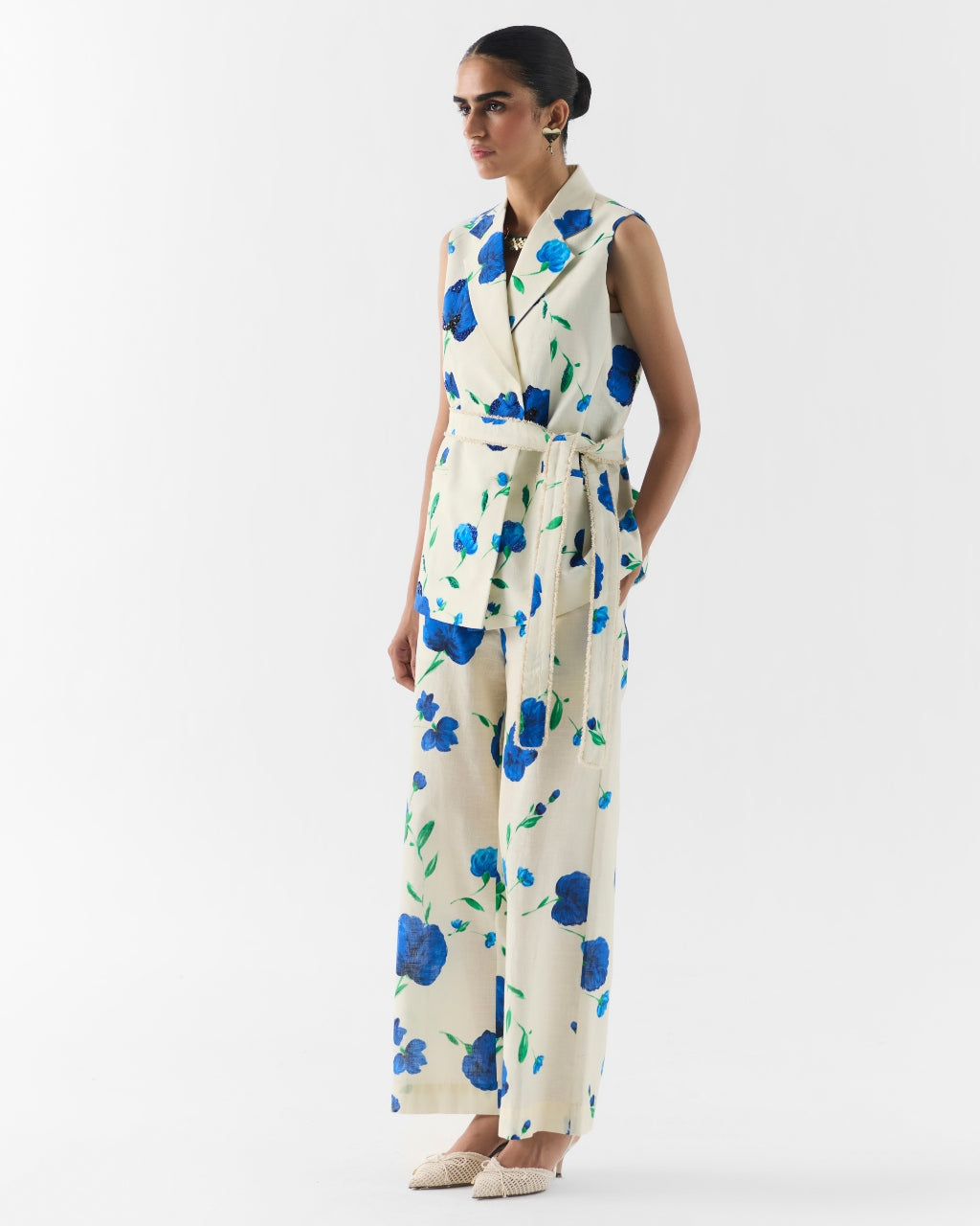 Moss Rose Sleeveless Blazer & Pants